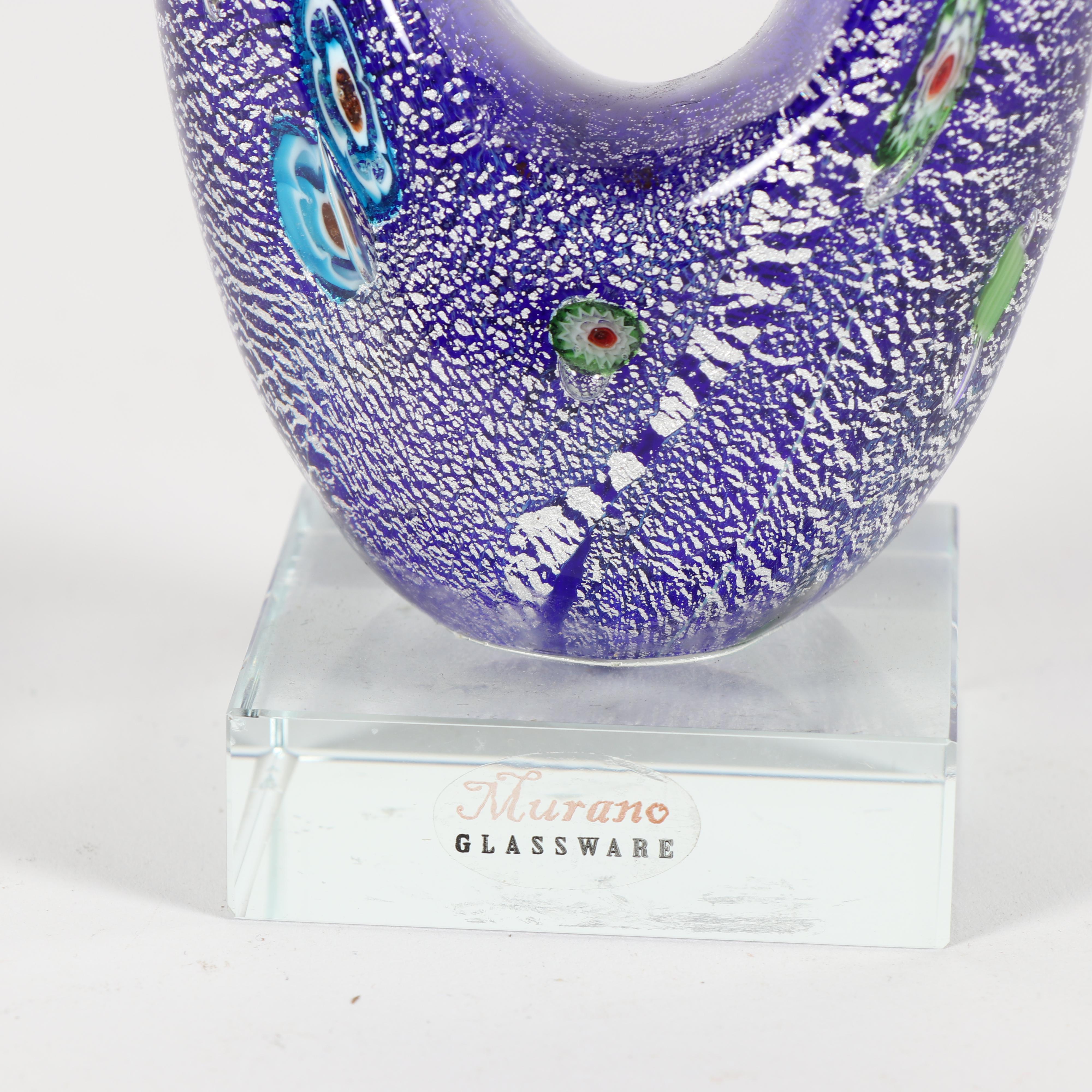 Murano Style Blue Twisting Glass Sculpture