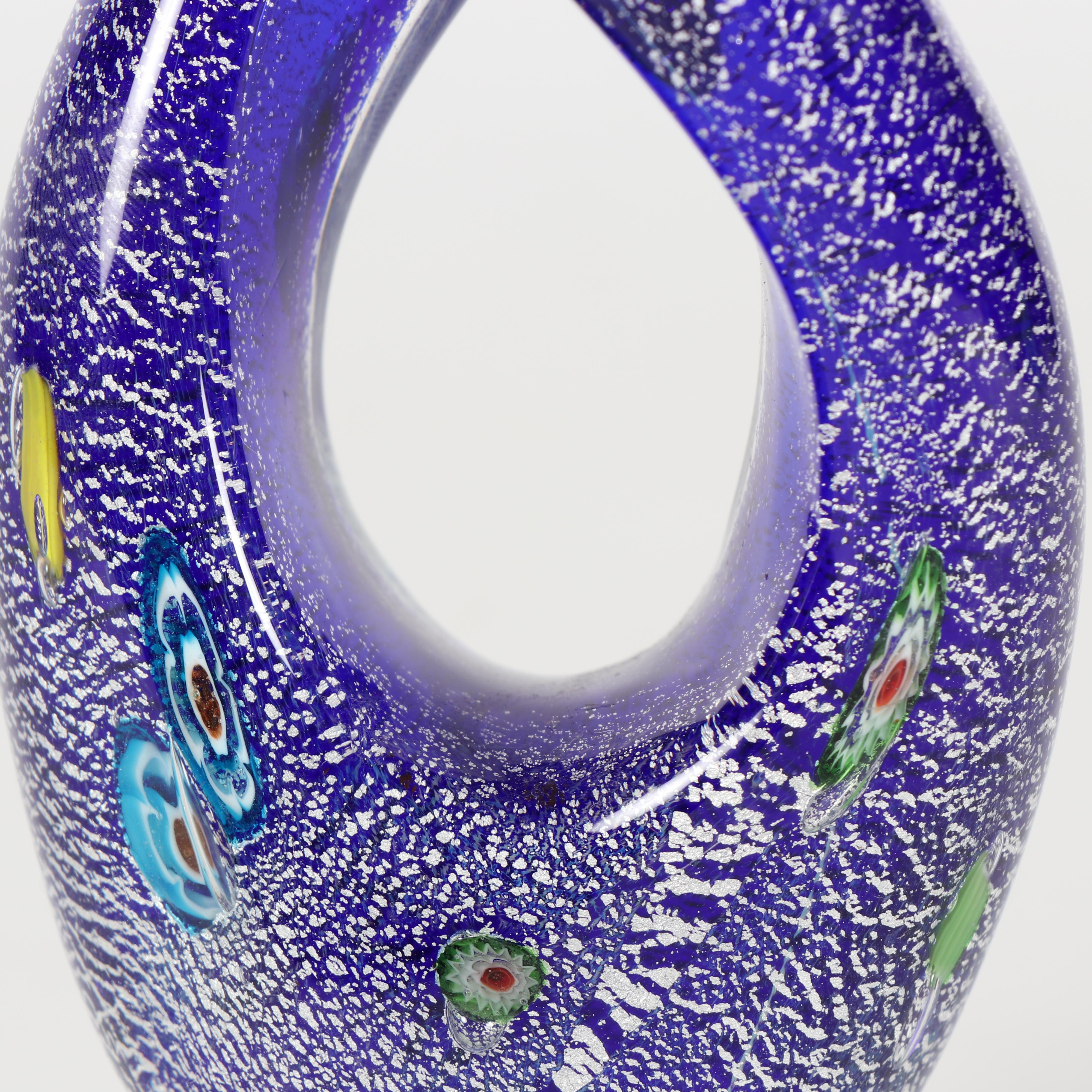 Murano Style Blue Twisting Glass Sculpture