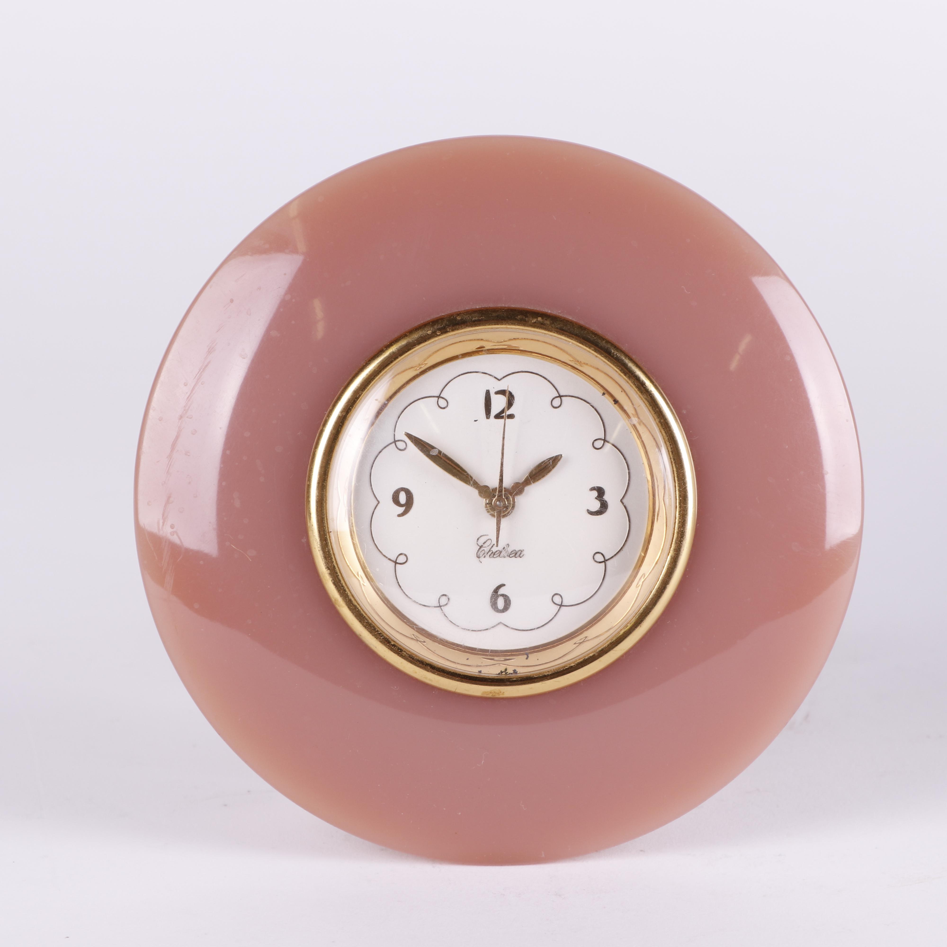 Chelsea Clock Co. "Elecronometer" Lucite Electric Desk Clock, Mid-Century