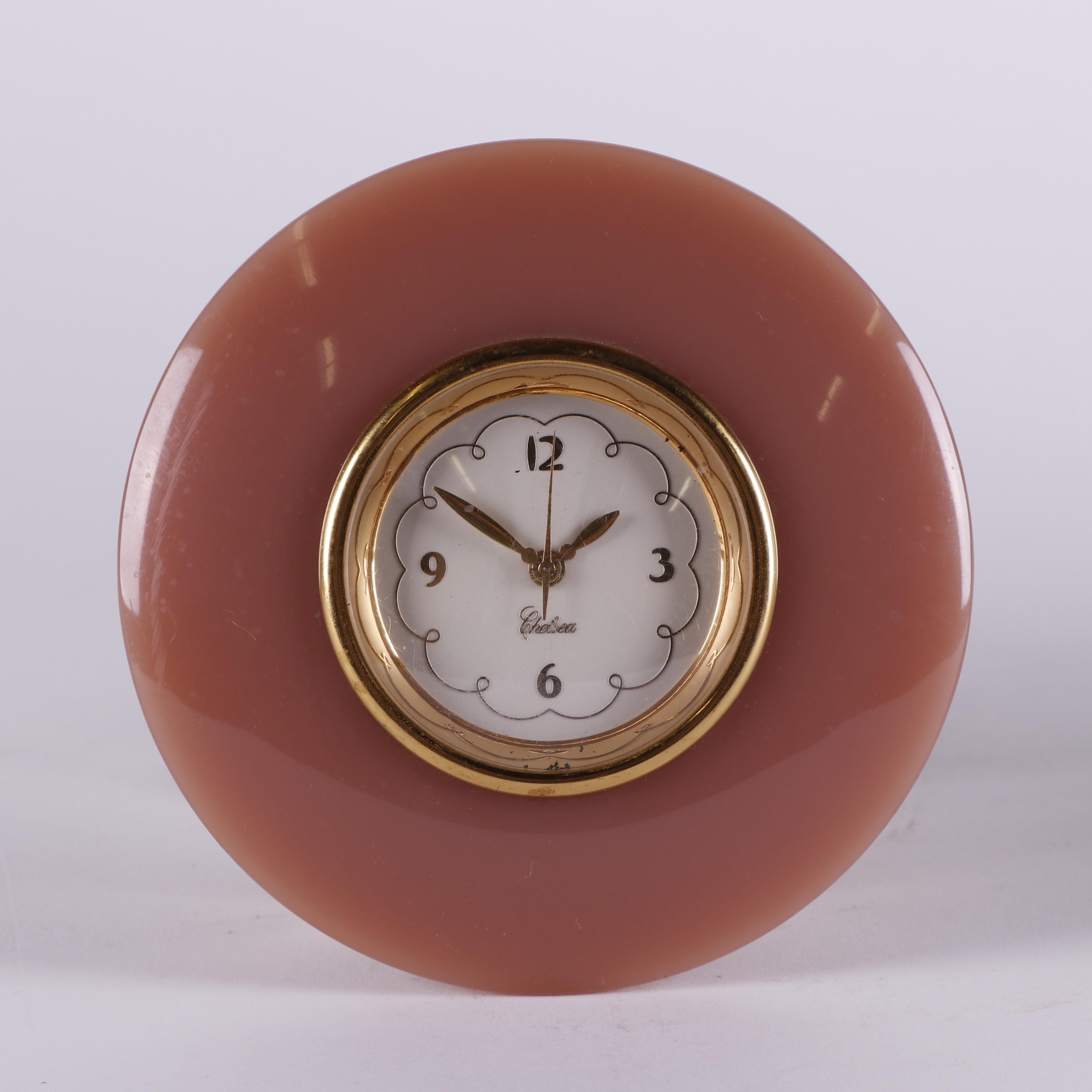 Chelsea Clock Co. "Elecronometer" Lucite Electric Desk Clock, Mid-Century