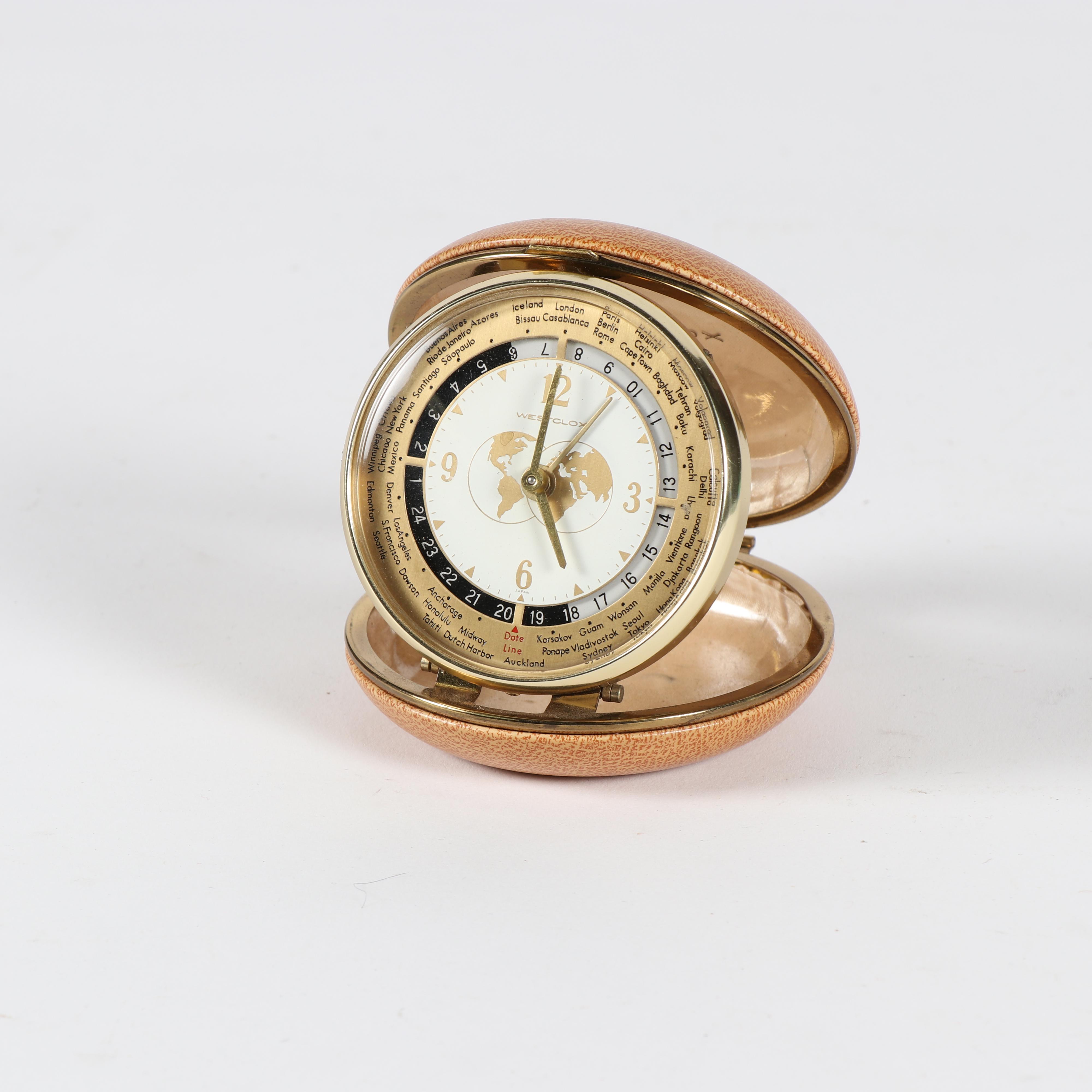 Westclox Folding Wind-Up Travel Alarm Clock, Mid-Century