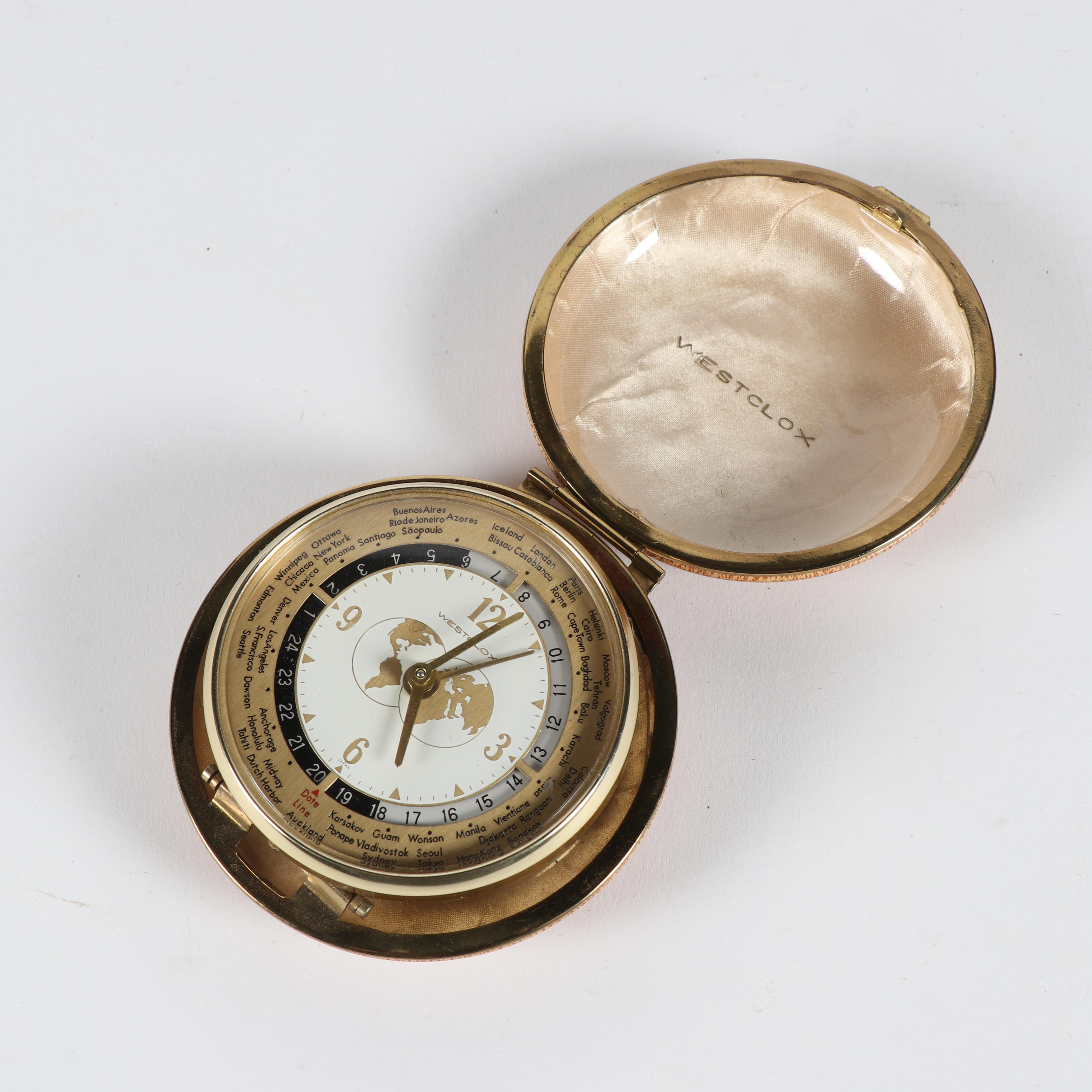 Westclox Folding Wind-Up Travel Alarm Clock, Mid-Century