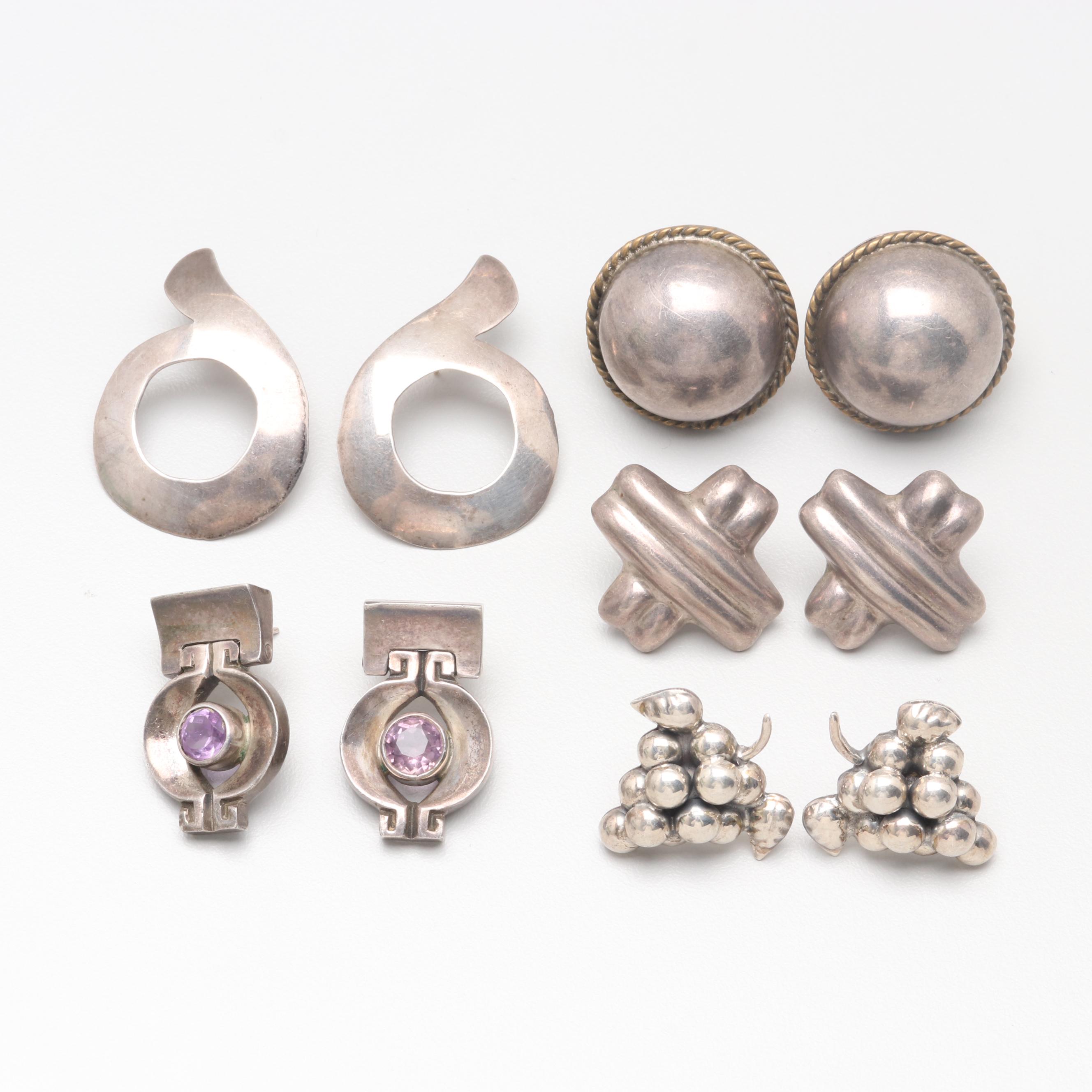 Sterling Silver Amethyst Earring Assortment