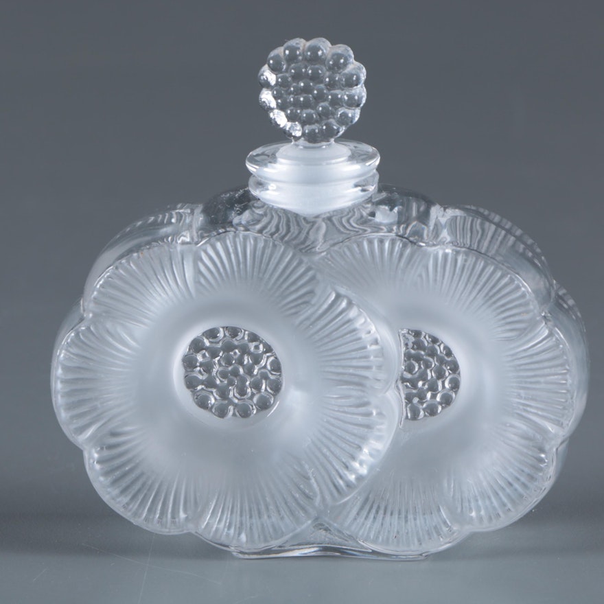 Lalique "Two Flowers" Crystal Perfume Bottle