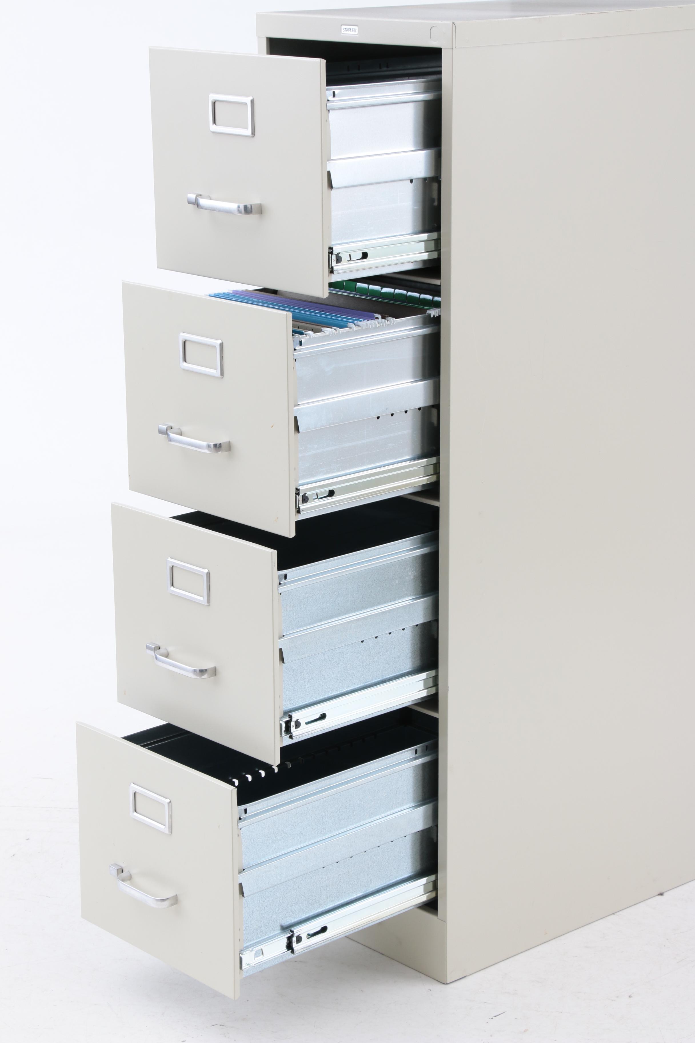 Staples Four Drawer Metal Filing Cabinet