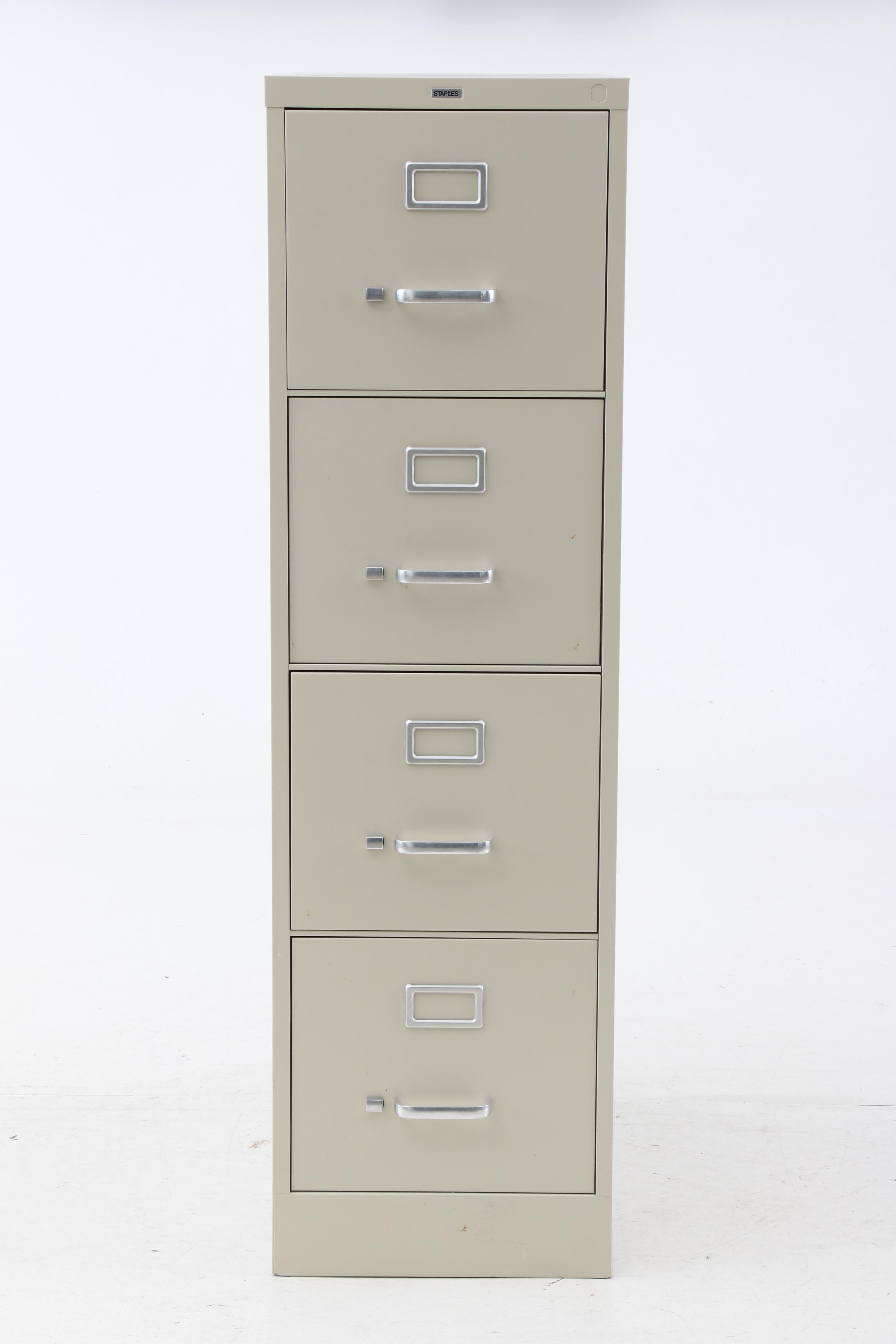 Staples Four Drawer Metal Filing Cabinet