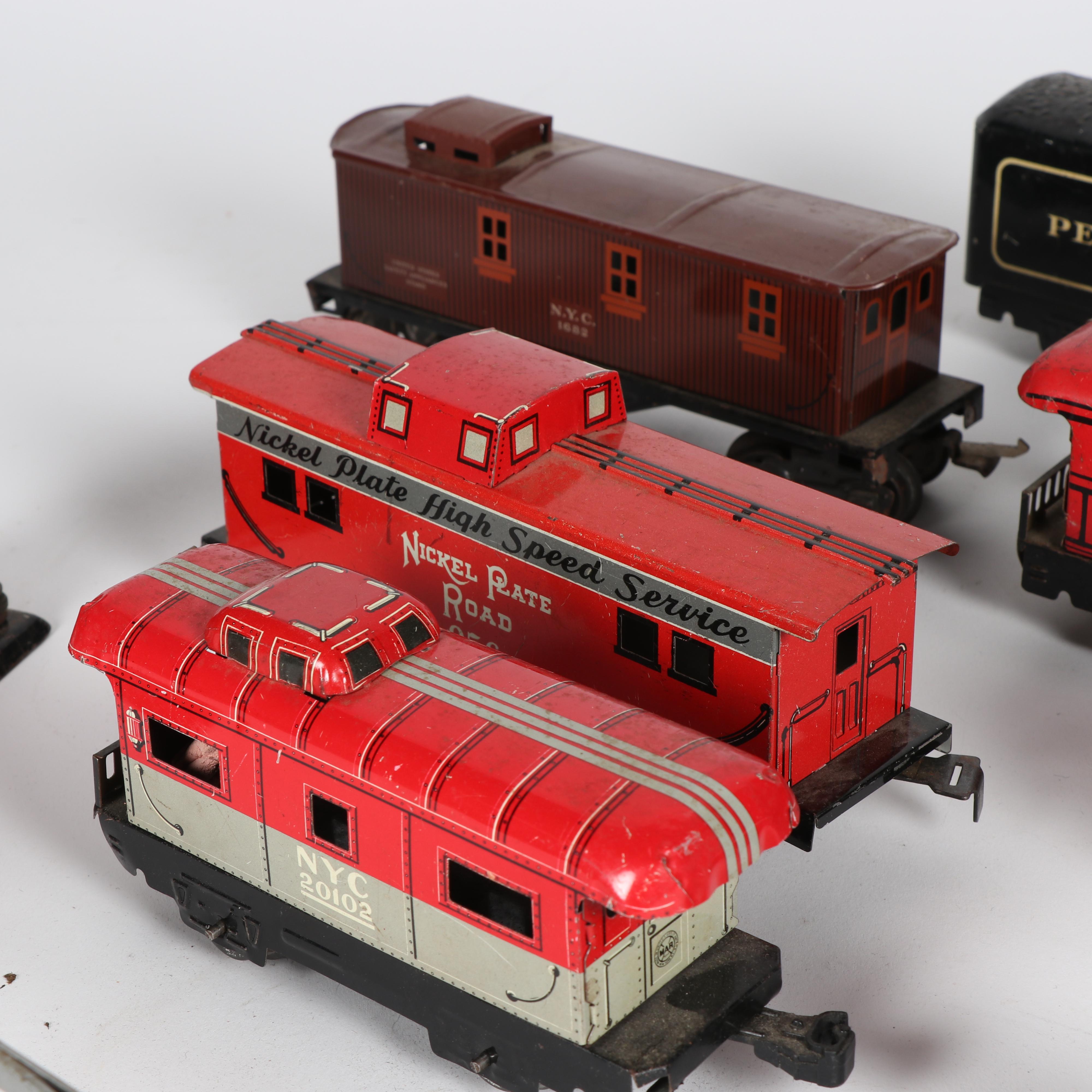 Tinplate Marx Train Cars with Accessories including Lionel, c. 1950s