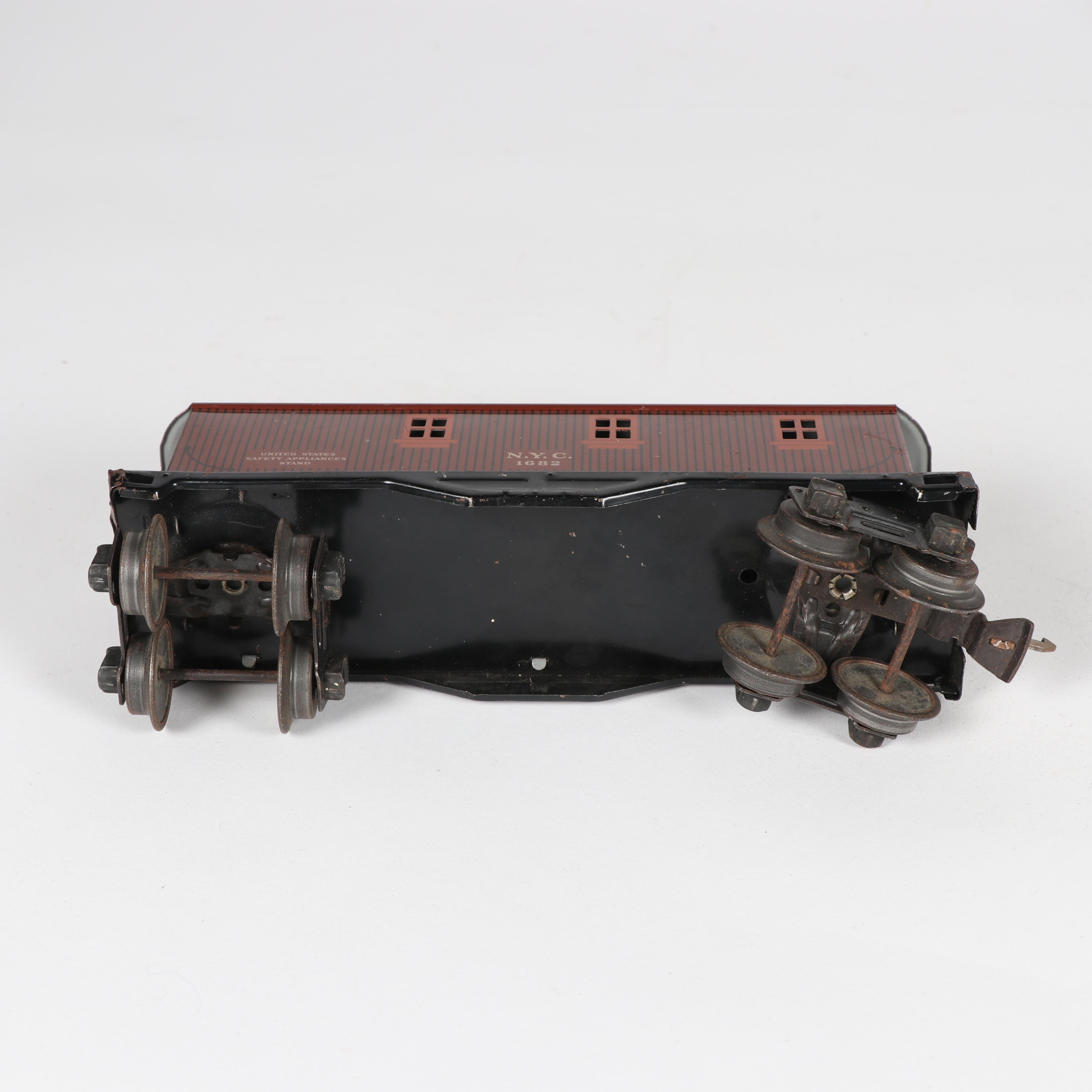 Tinplate Marx Train Cars with Accessories including Lionel, c. 1950s