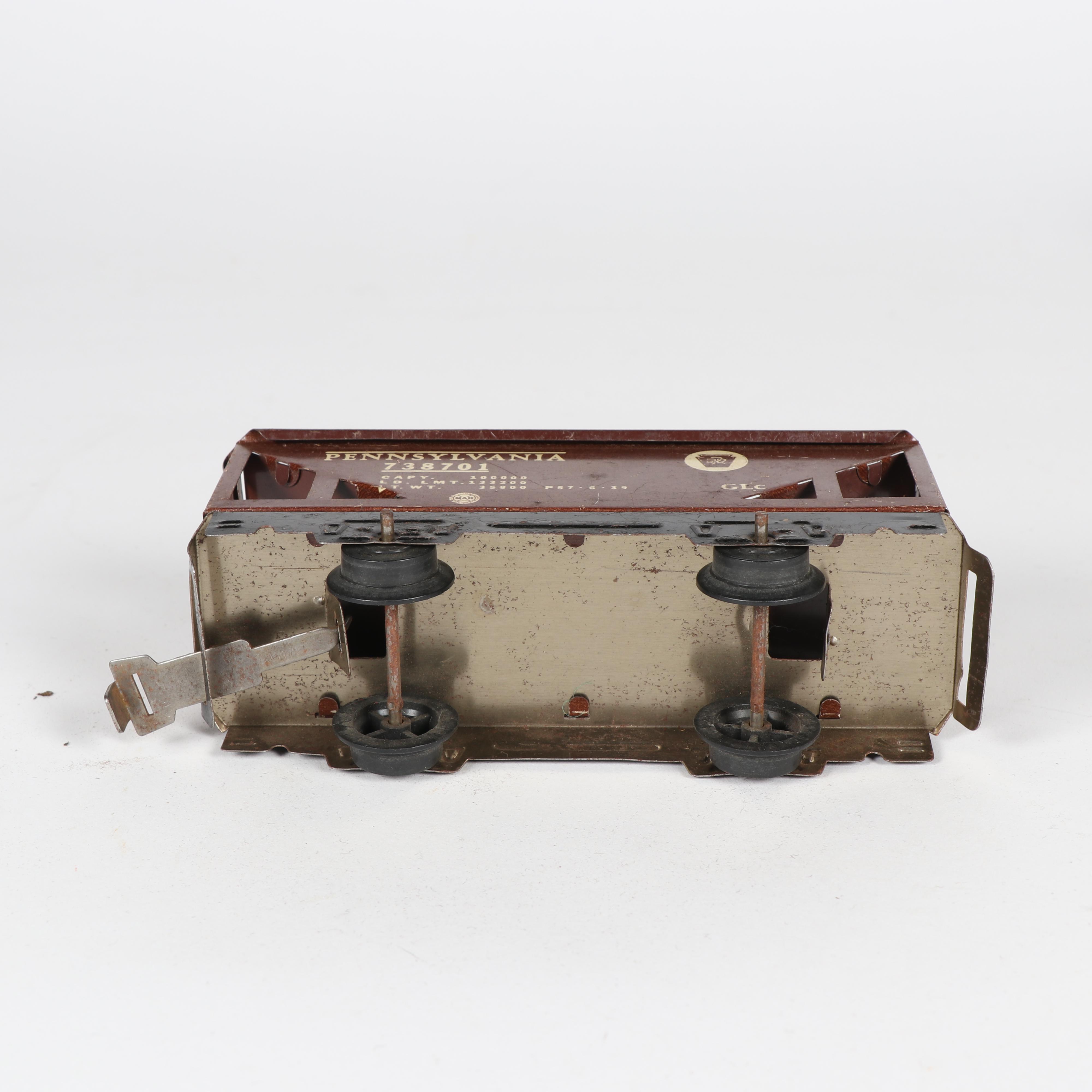 Tinplate Marx Train Cars with Accessories including Lionel, c. 1950s