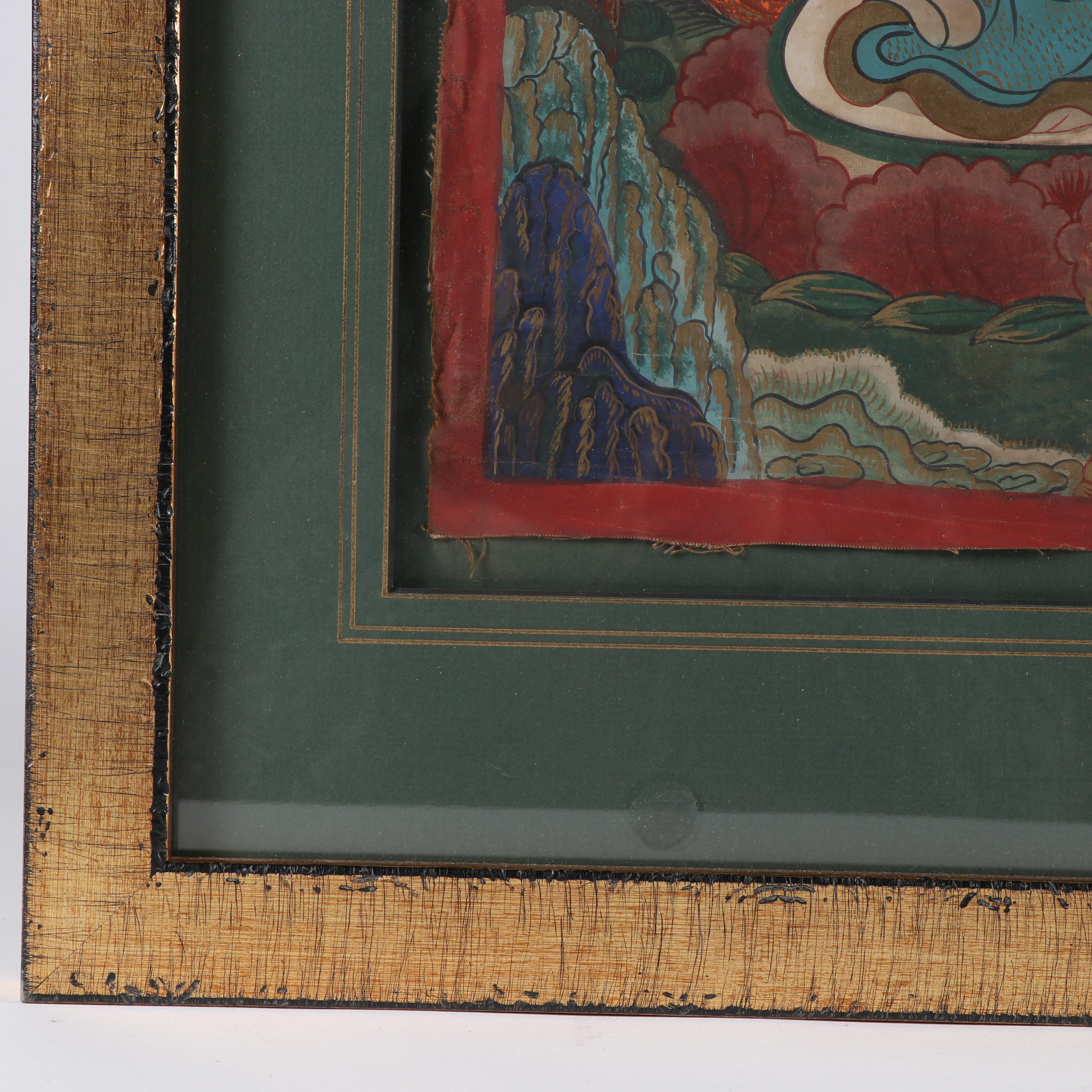 Tibetan Blue Tara Gouache Thangka