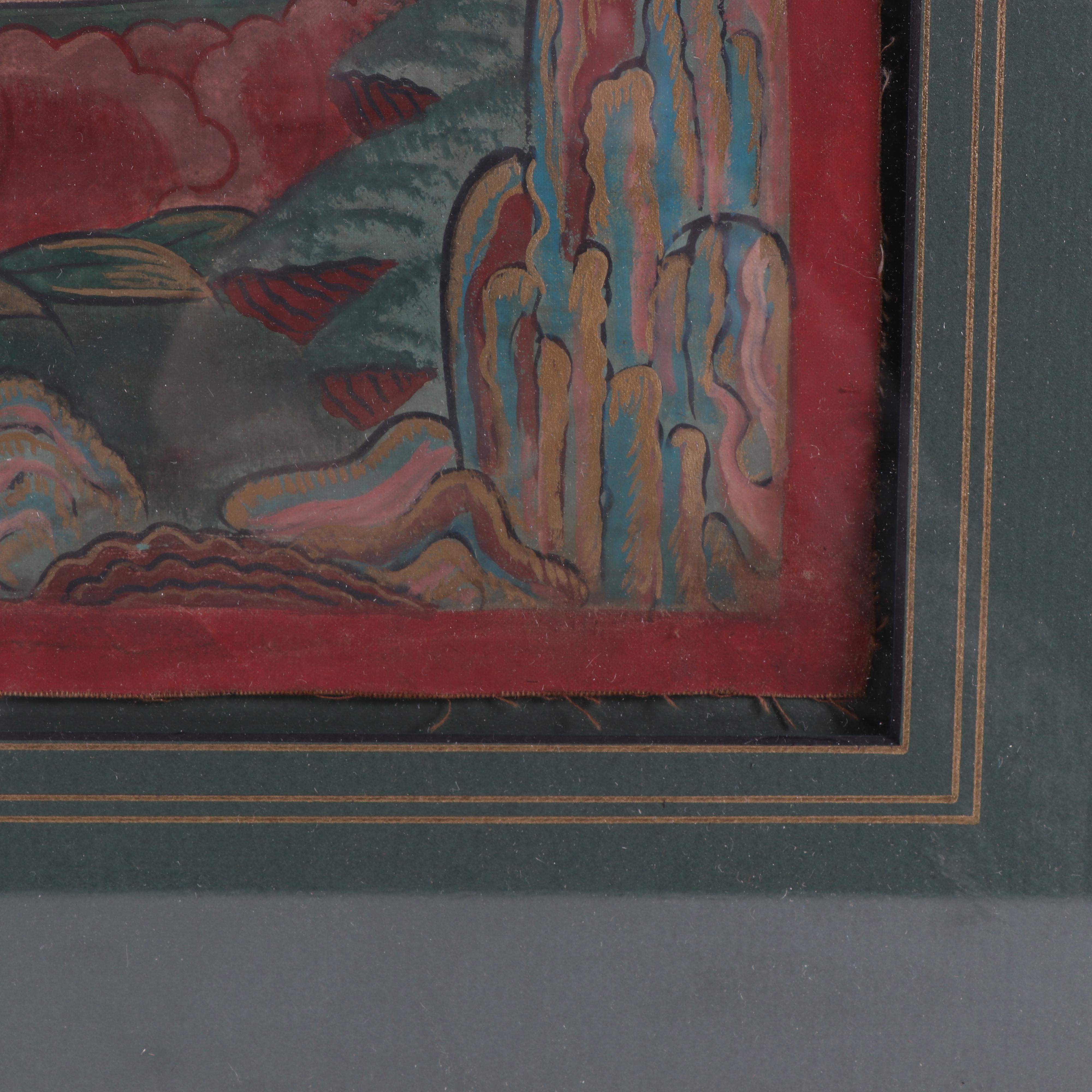 Tibetan Blue Tara Gouache Thangka