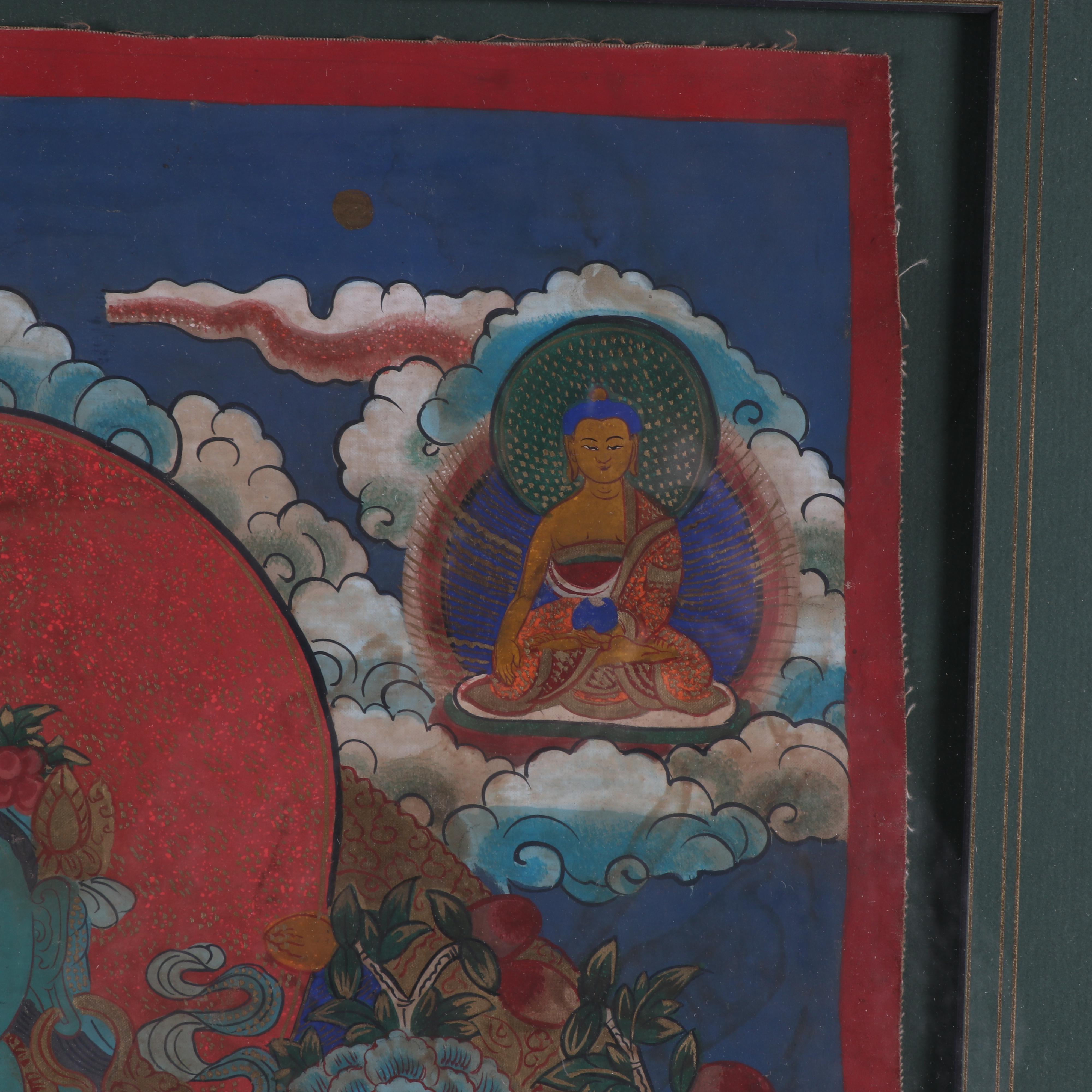 Tibetan Blue Tara Gouache Thangka