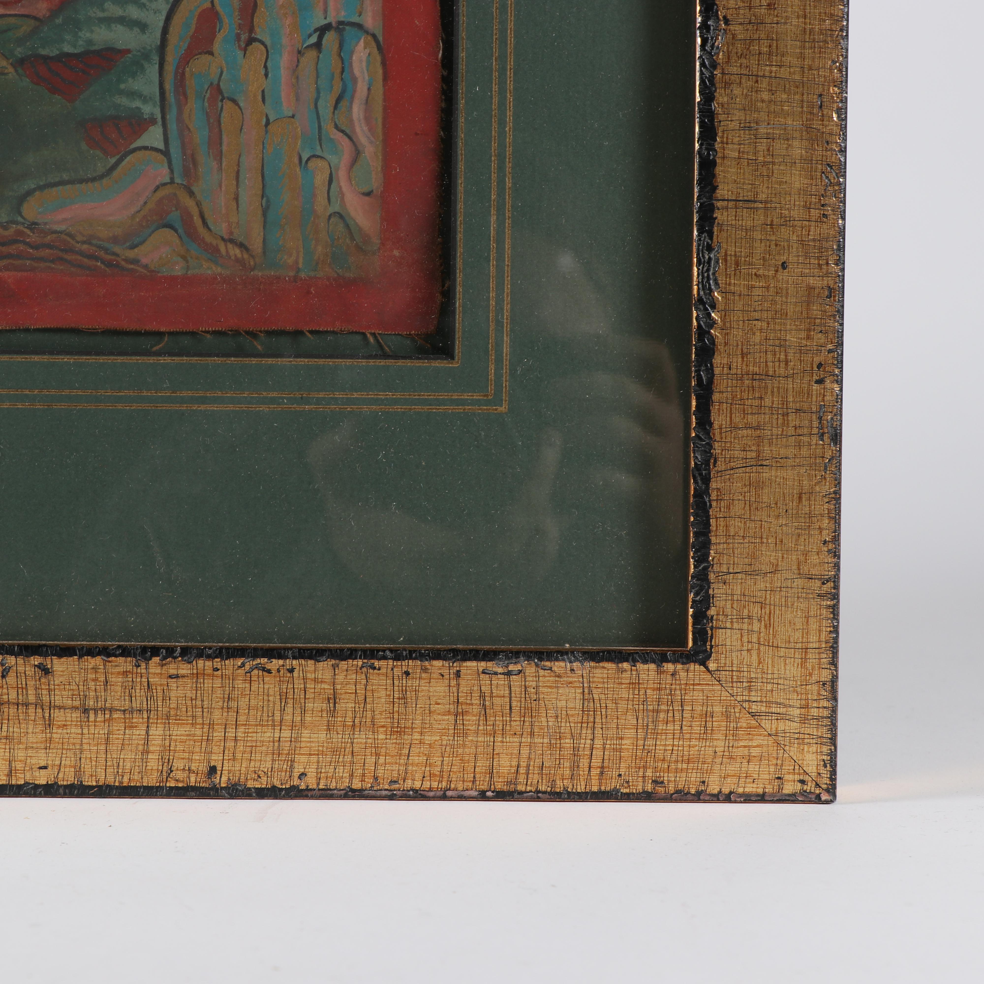 Tibetan Blue Tara Gouache Thangka