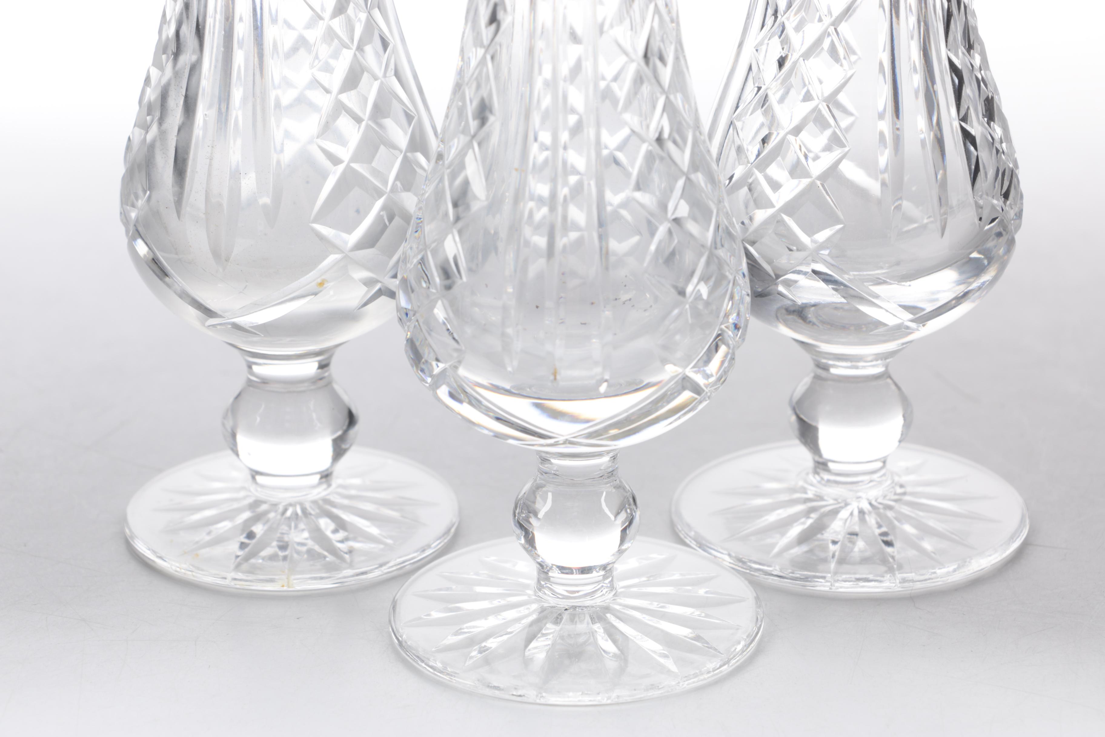 Vintage Waterford Crystal "Glengarriff" Footed Shakers with Silver-Plated Caps