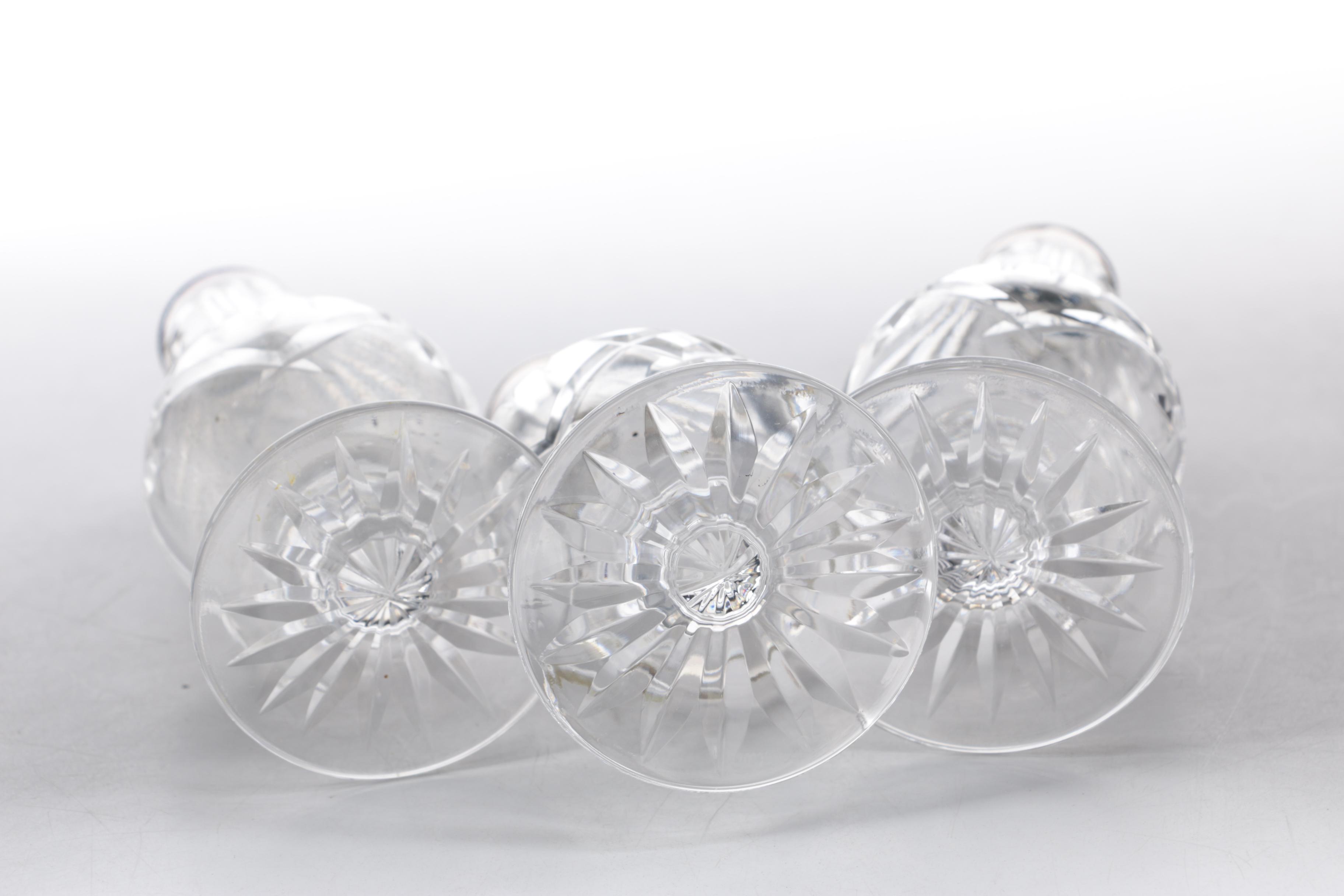 Vintage Waterford Crystal "Glengarriff" Footed Shakers with Silver-Plated Caps