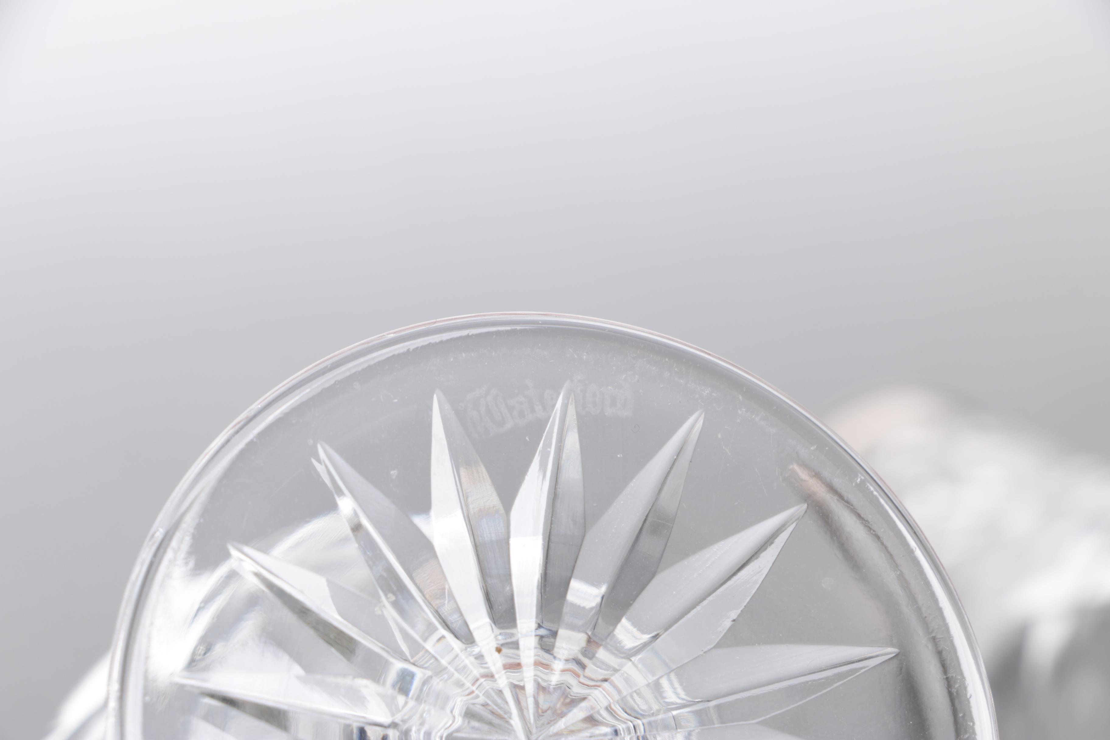 Vintage Waterford Crystal "Glengarriff" Footed Shakers with Silver-Plated Caps