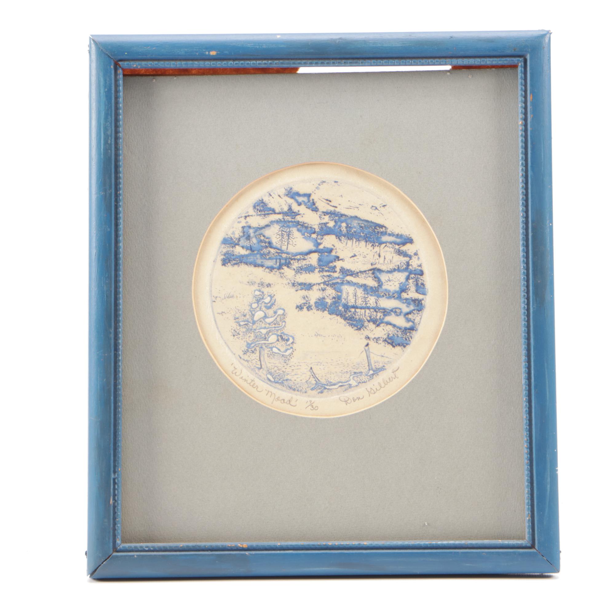Donald Gilbert Limited Edition Intaglio Print "Winter Mood"