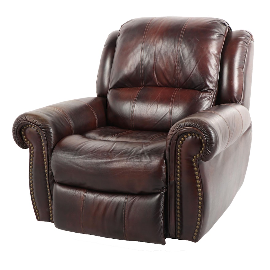 Contemporary Brown Faux Leather Recliner