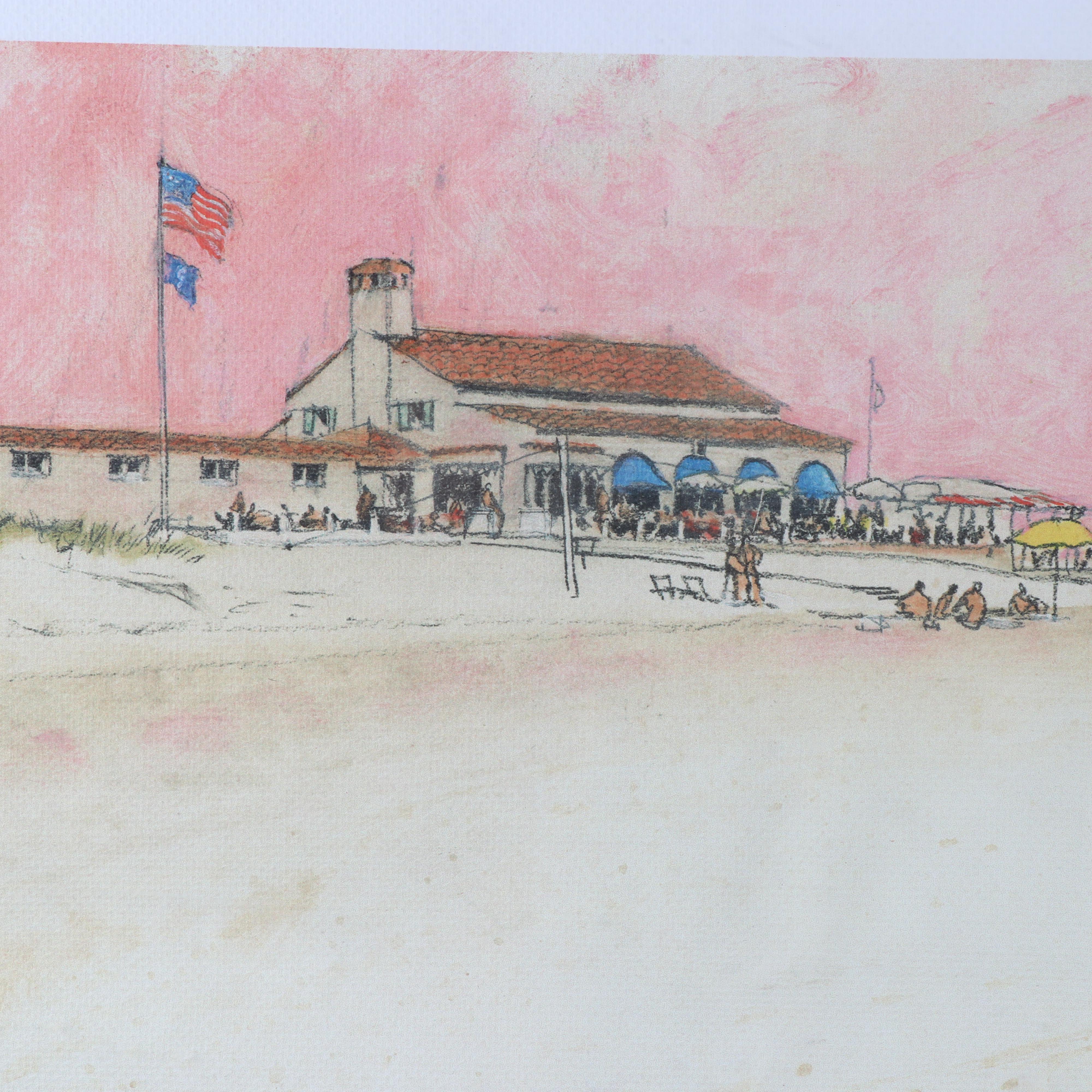 Henry Koehler Lithograph "The Bathing Corp. of Southampton"