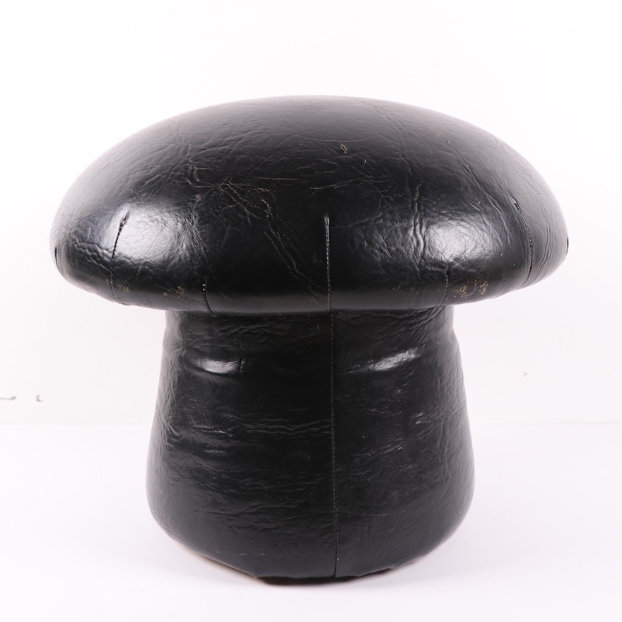 Leather Footstool, Late 20th Century