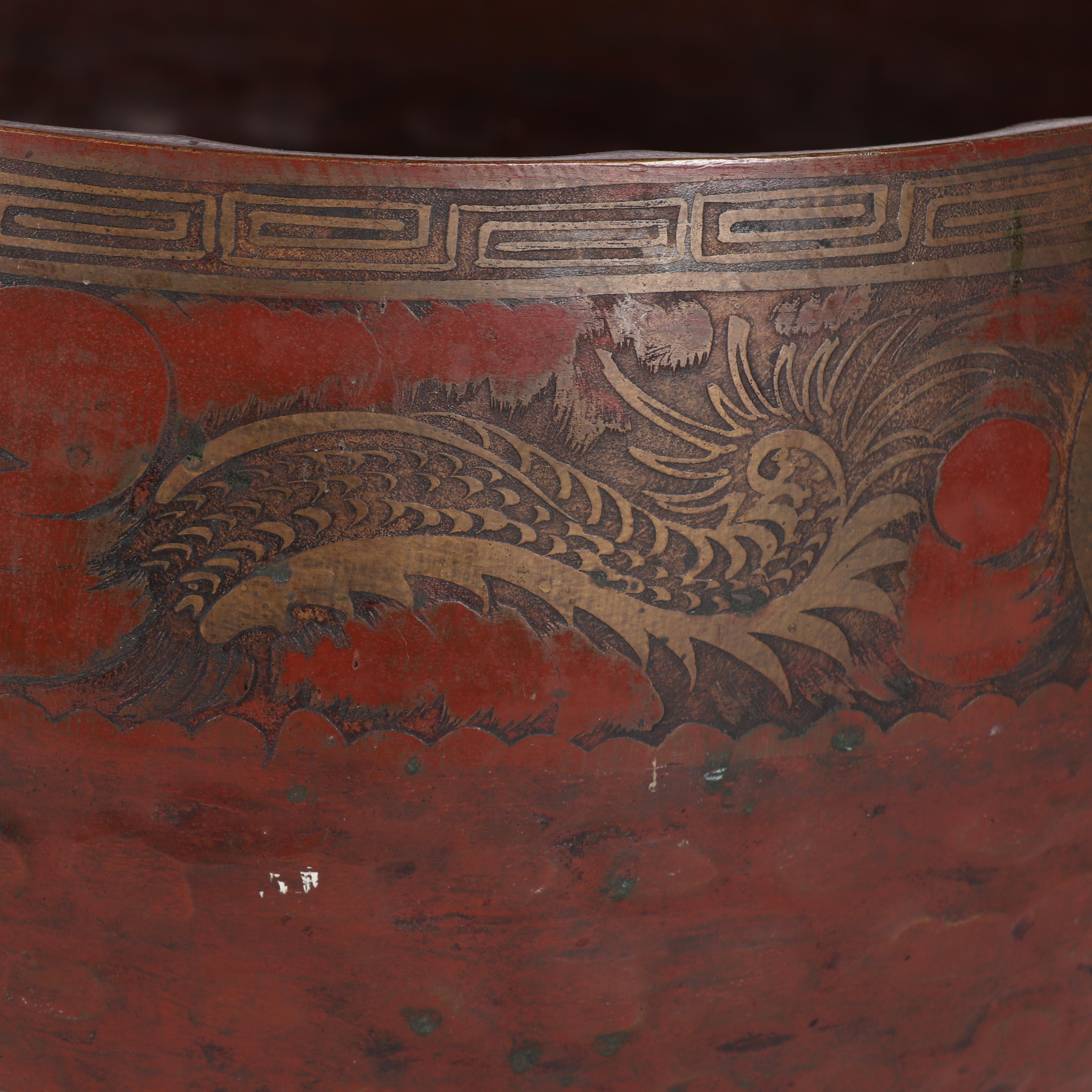 Japanese "Singing Bowl" Standing Bell with Dragon Motif, Late 19th Century