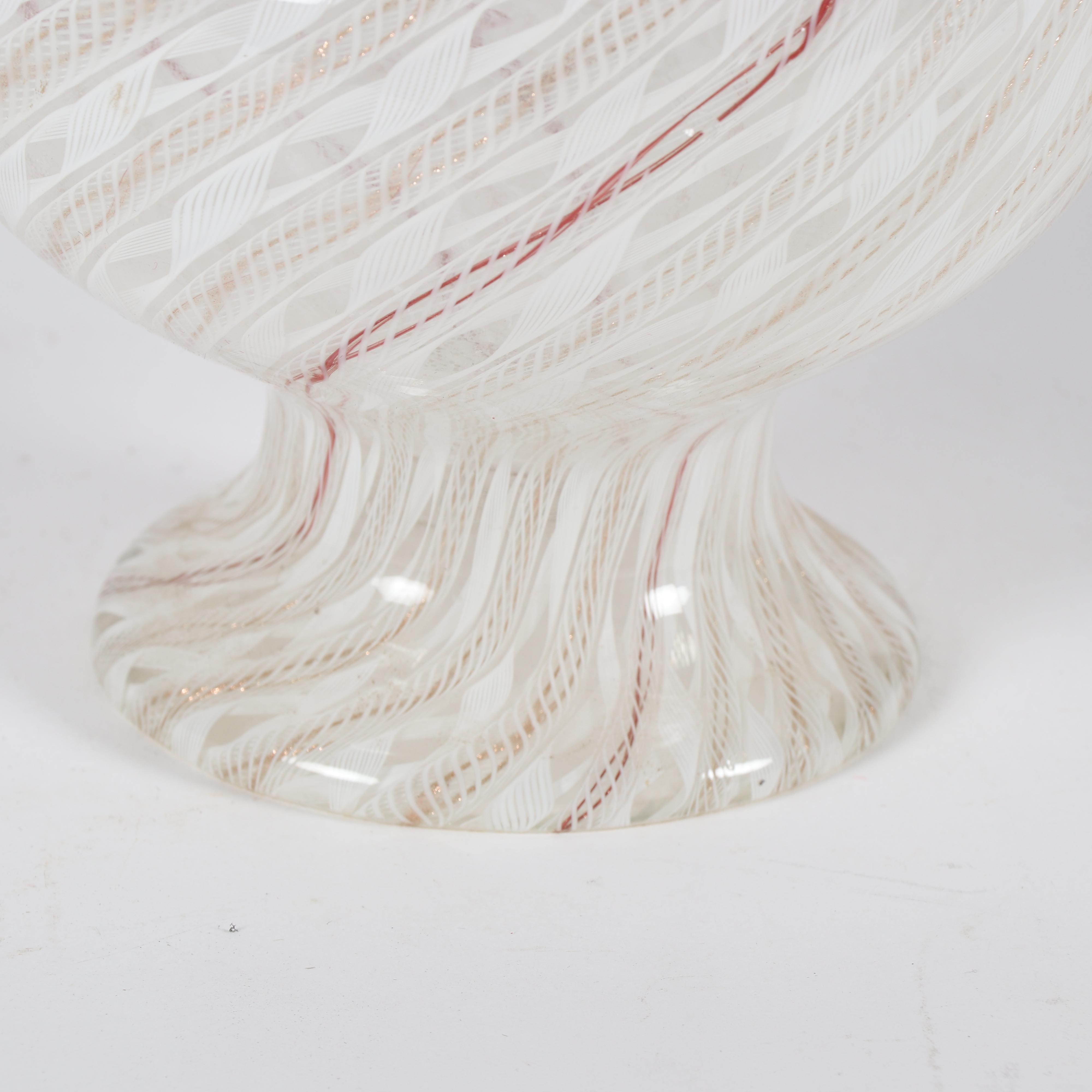 Murano Filigrana Style Art Glass Hurricane Chimney