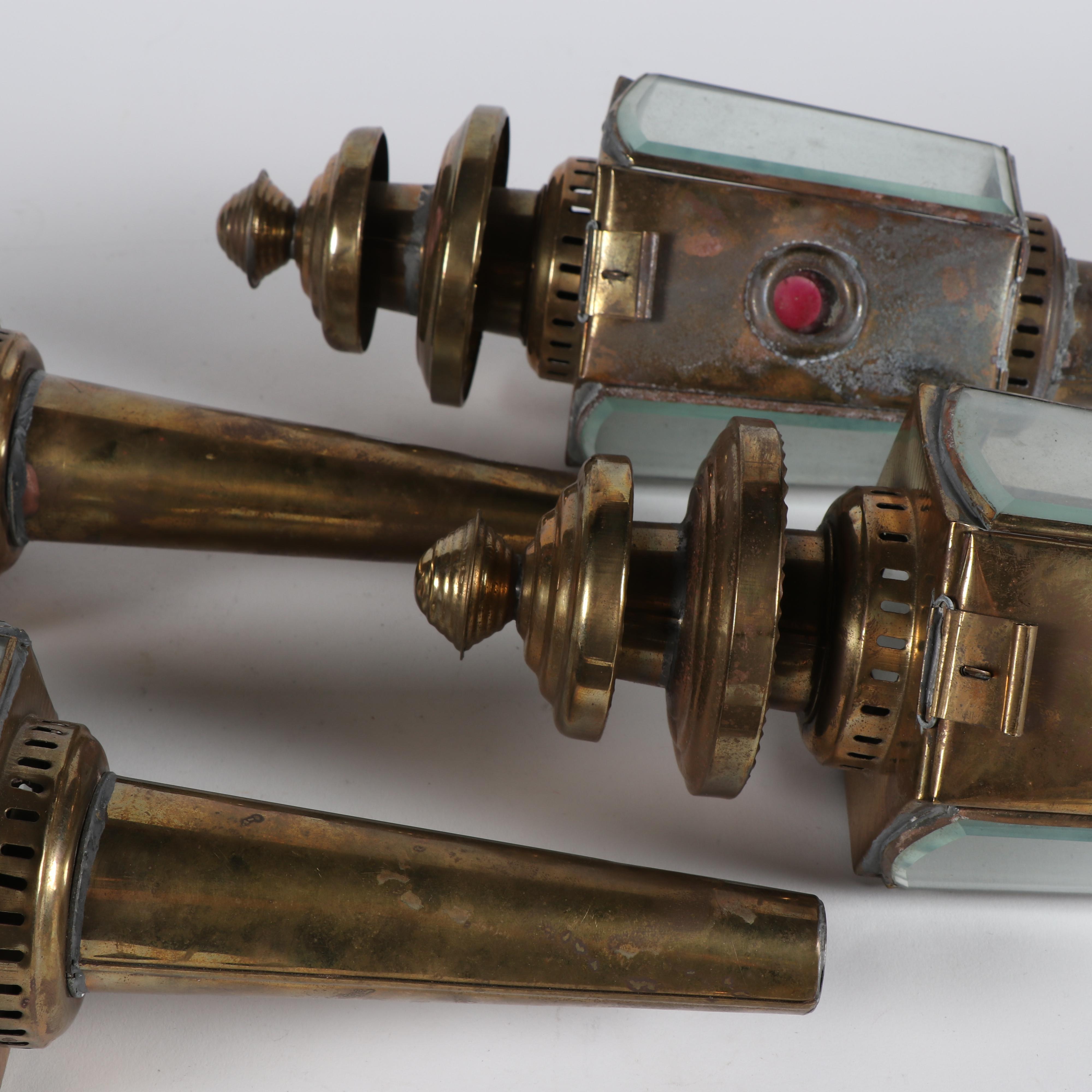 Metal Carriage Lanterns with Holders, Late 19th - Early 20th Century