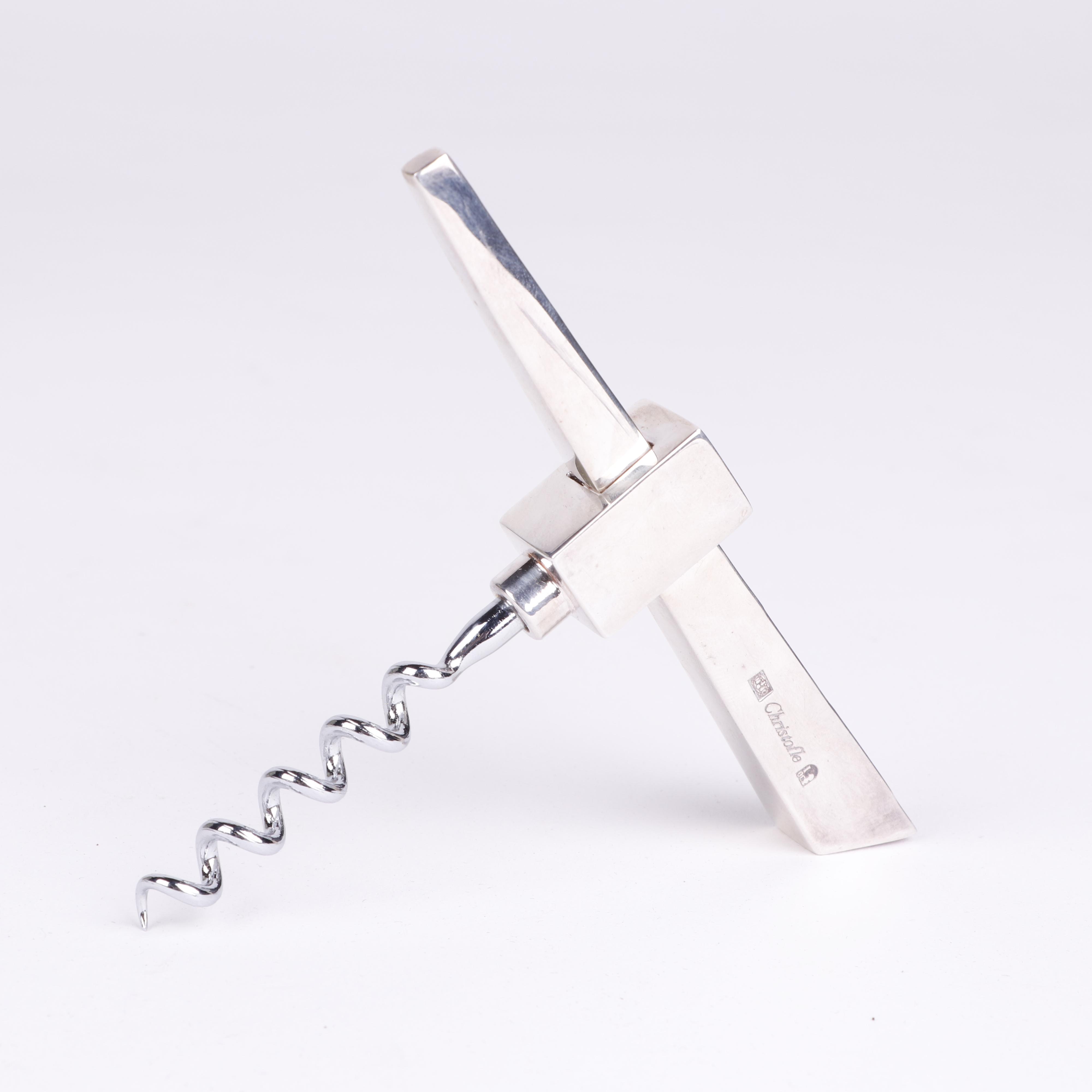 Christofle Silver Plate Corkscrew and Bottle Opener Set