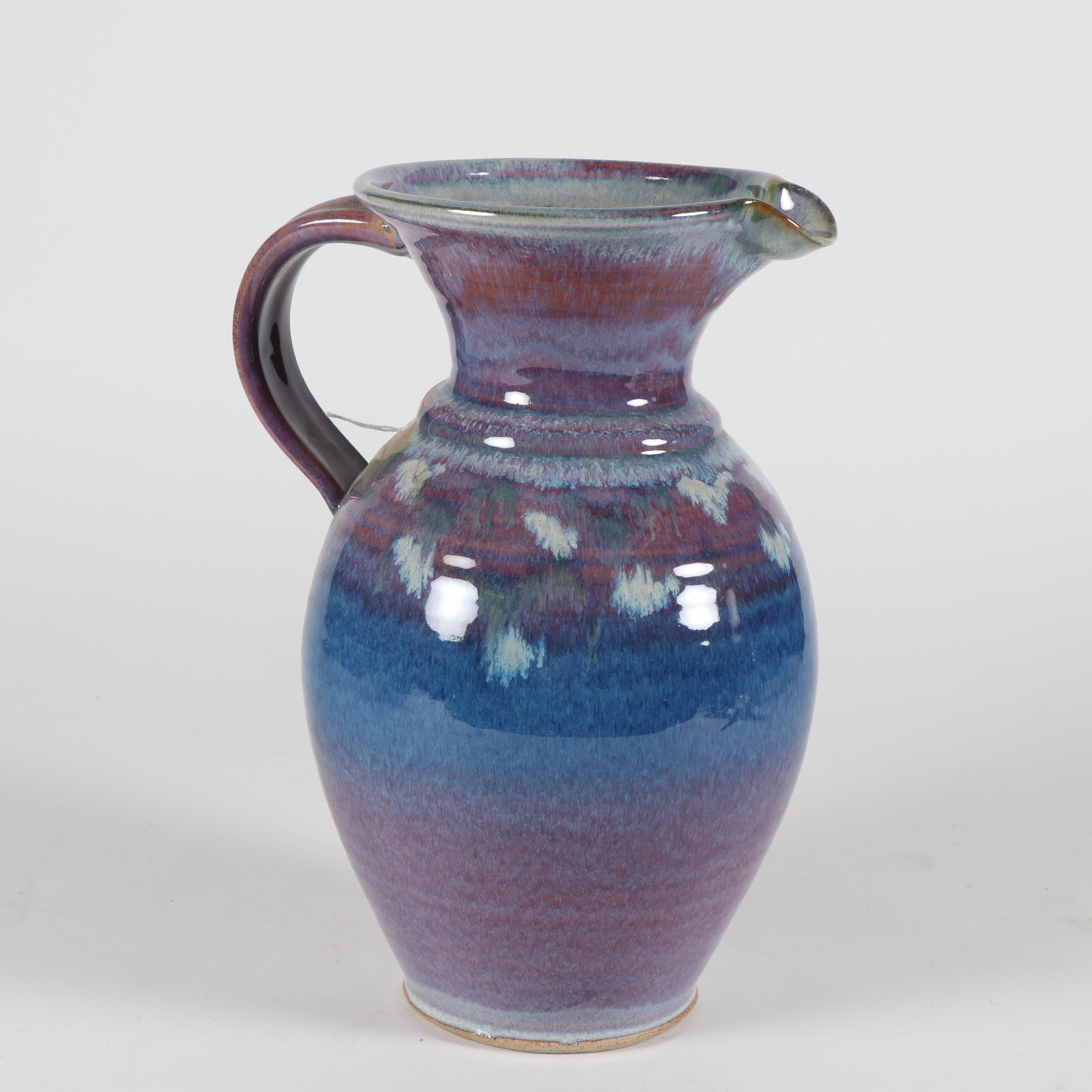 Studio Signed Glazed Stoneware Pitcher