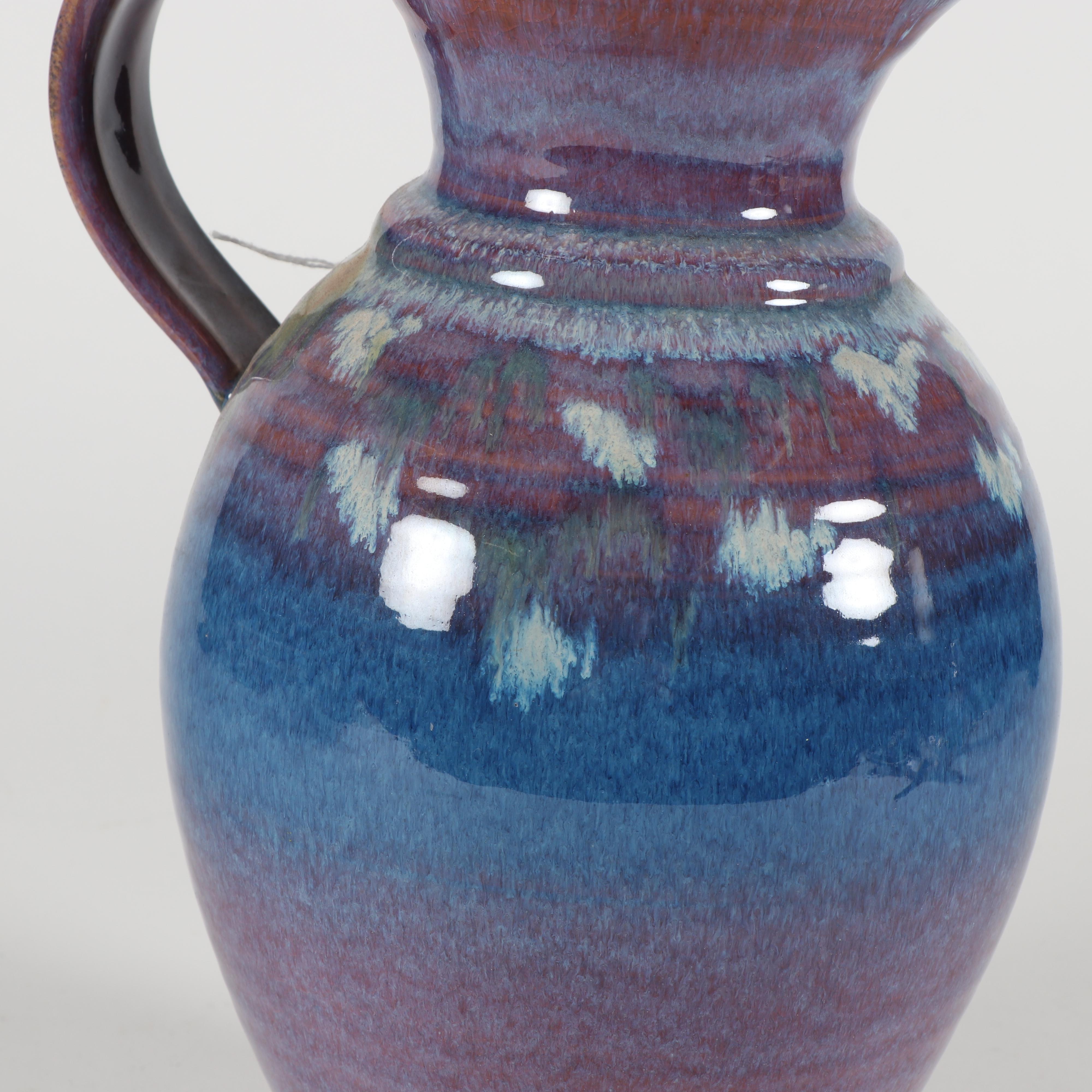 Studio Signed Glazed Stoneware Pitcher