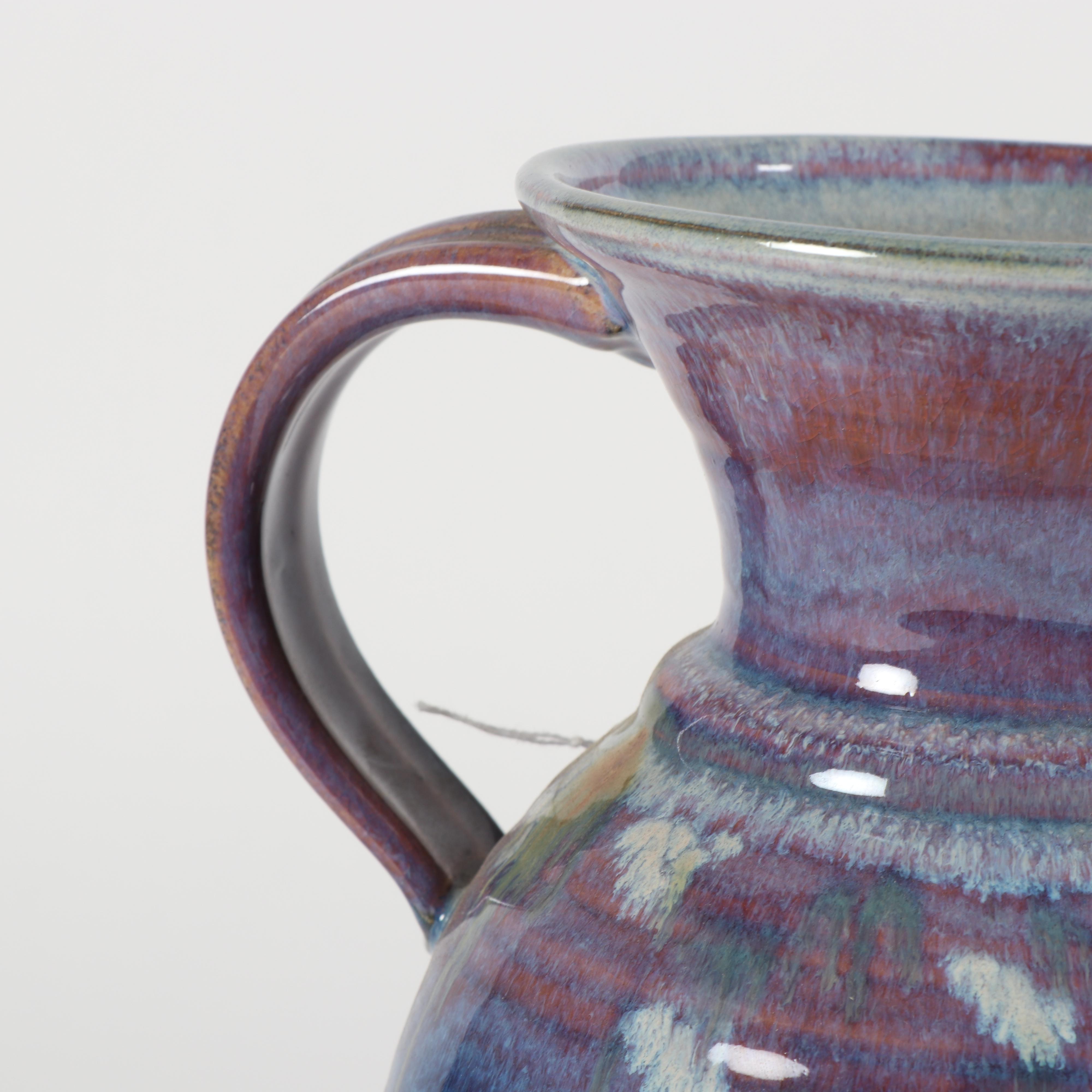 Studio Signed Glazed Stoneware Pitcher