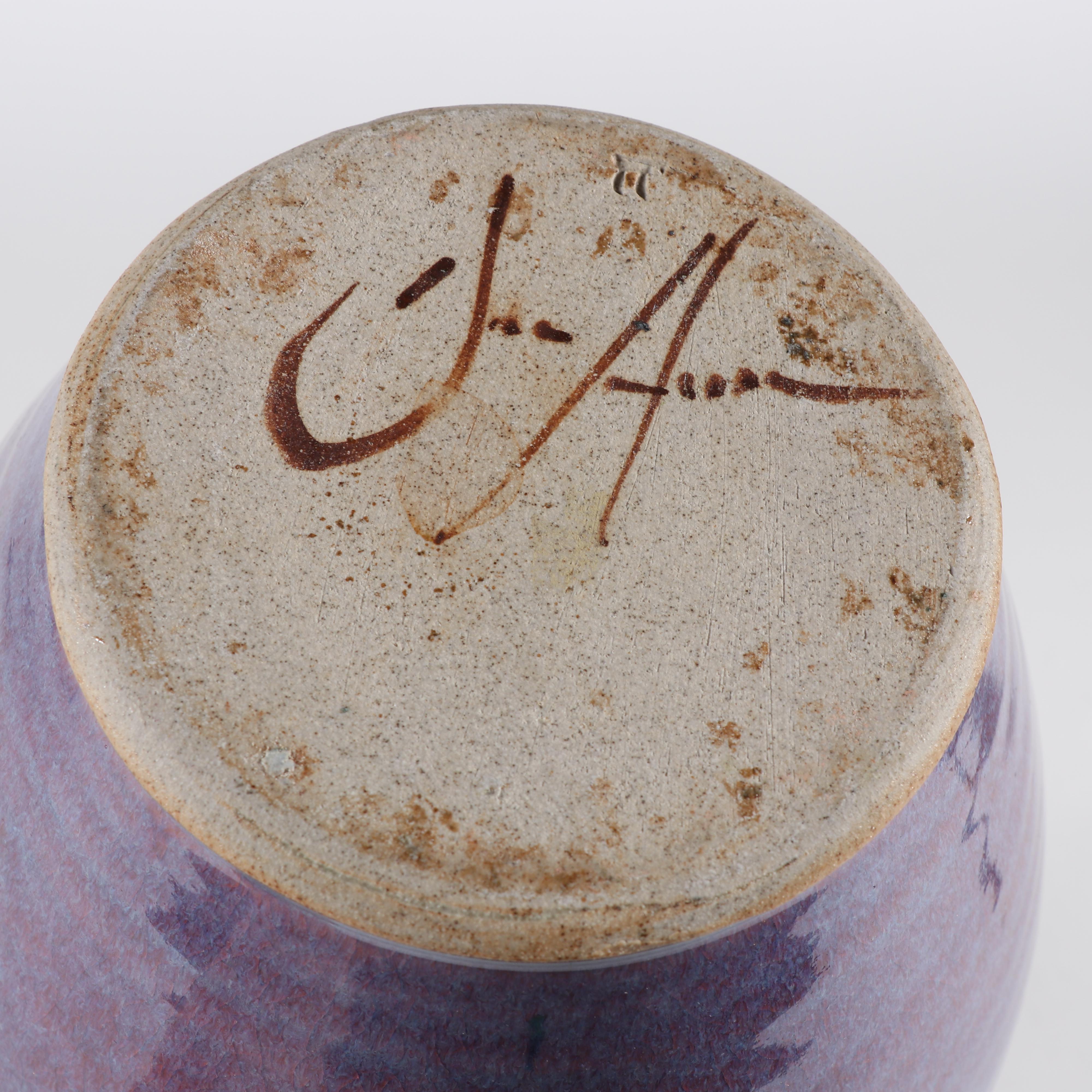 Studio Signed Glazed Stoneware Pitcher