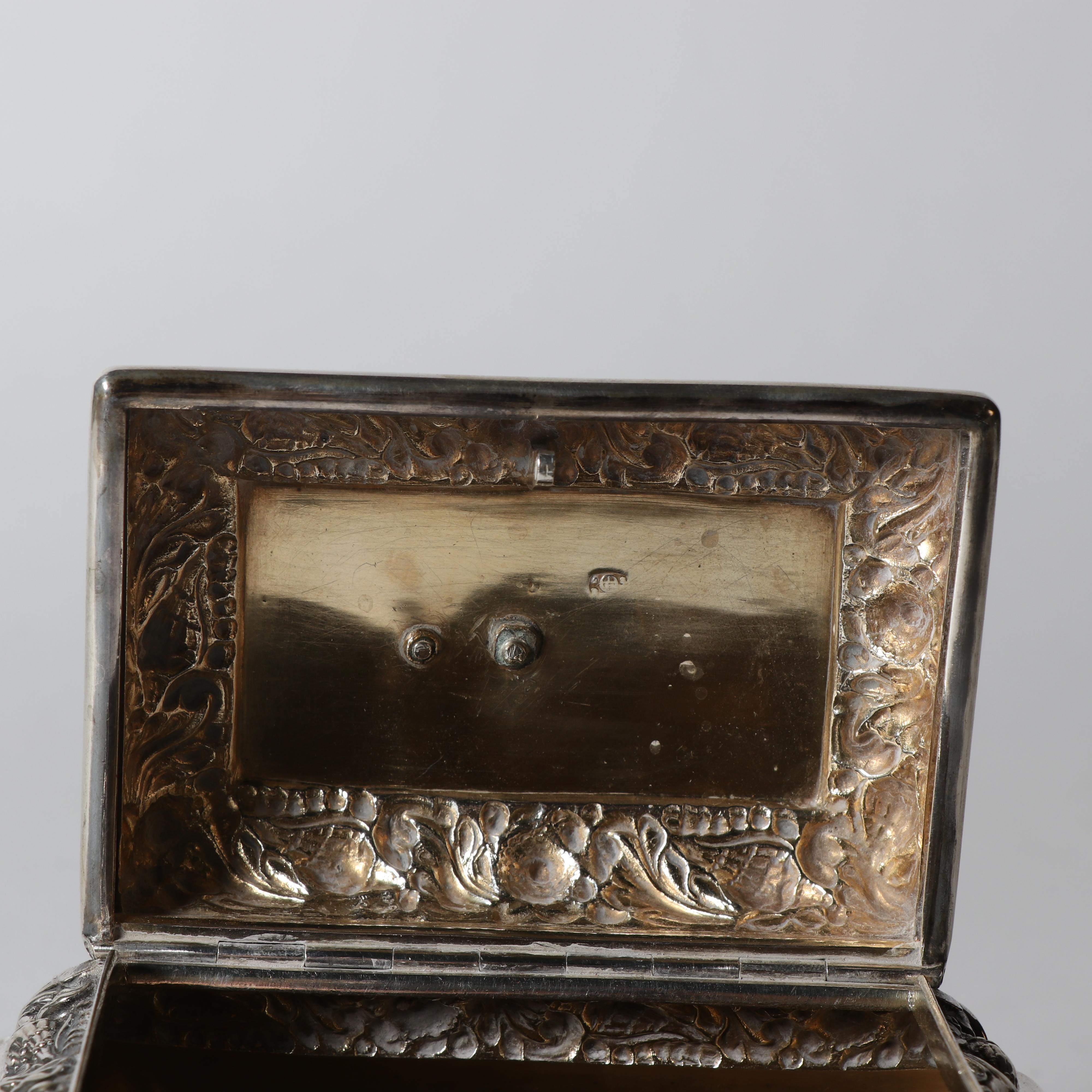 Austrian Repoussé Silver Casket, ca. Mid 19th Century