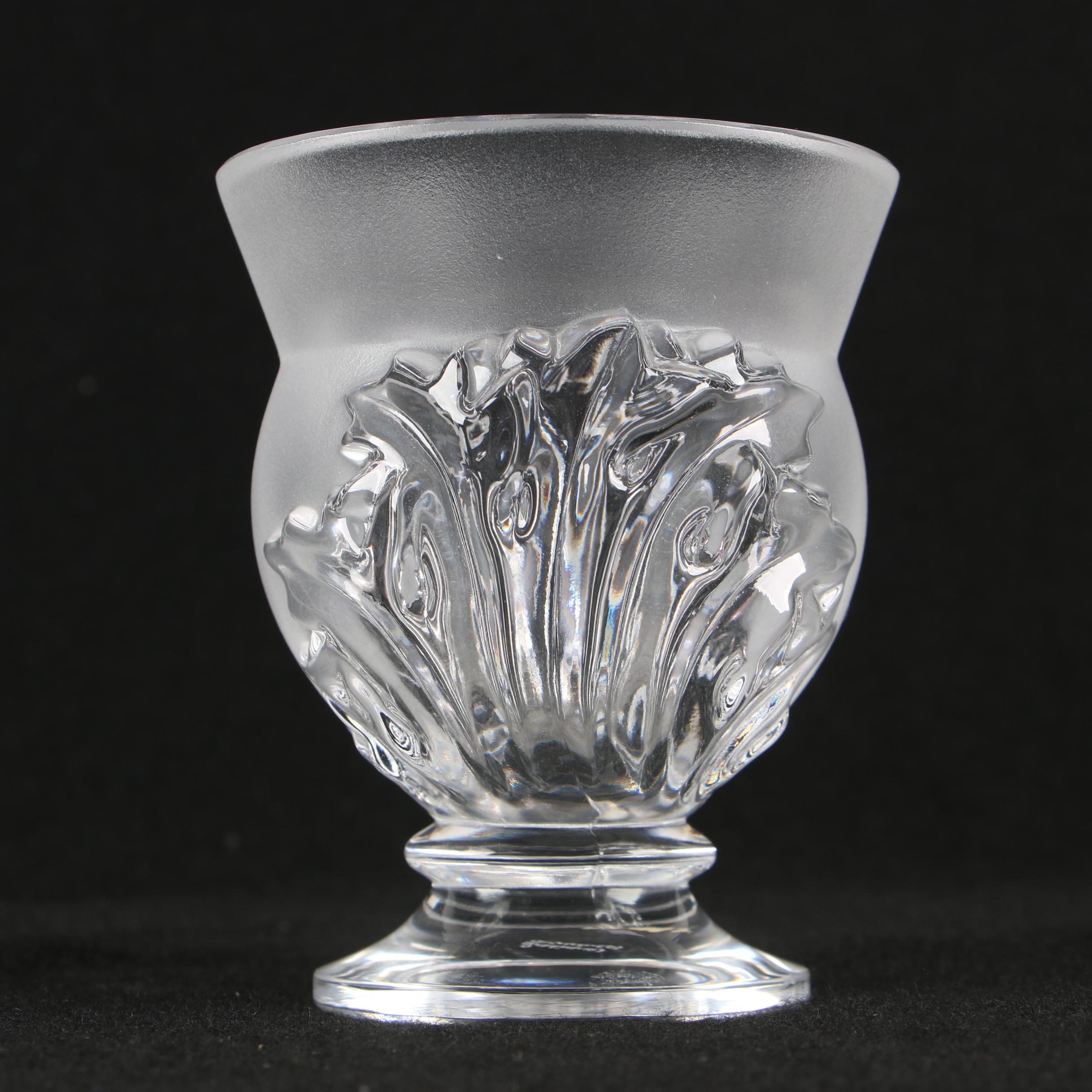 Lalique Crystal "Saint Cloud" Flower Vase