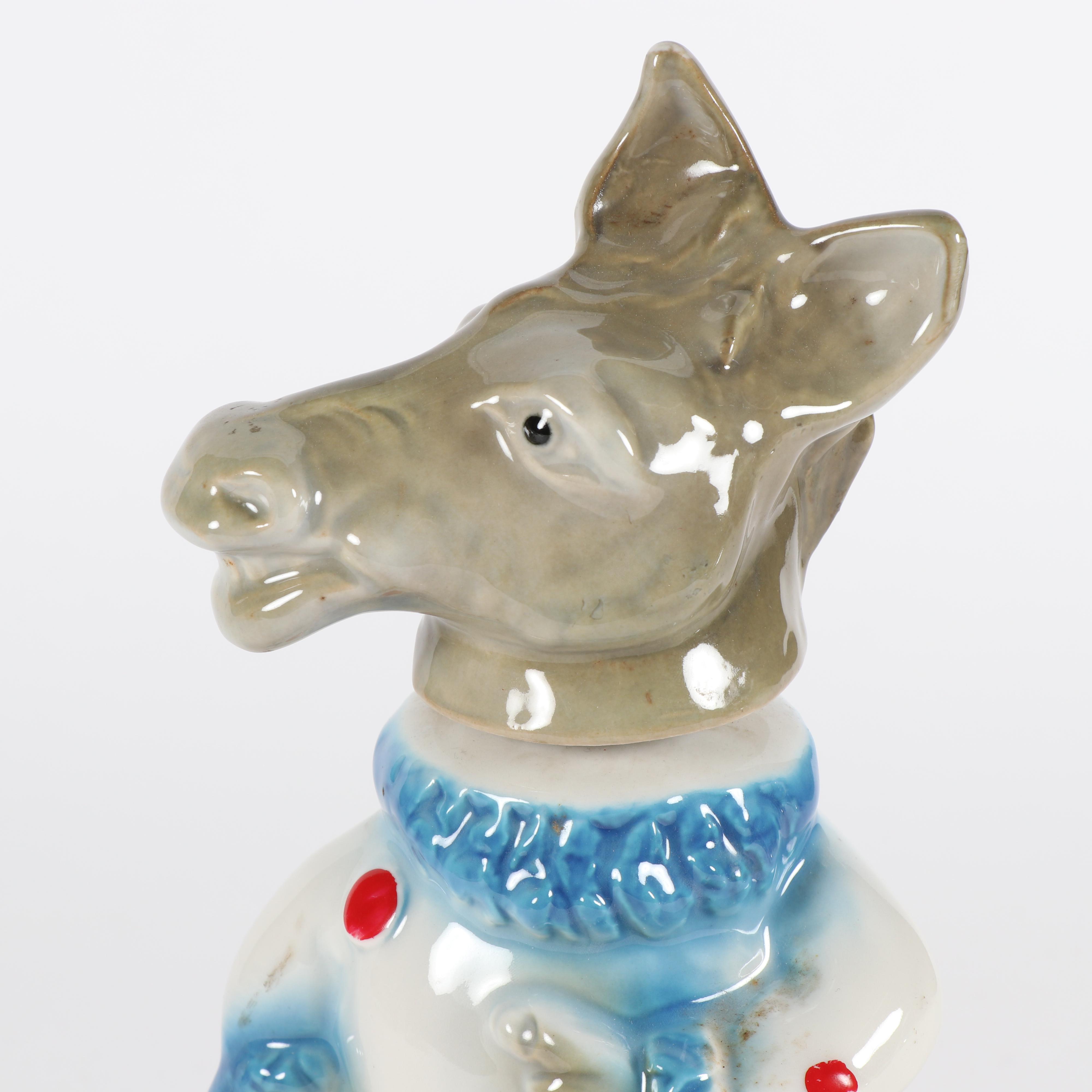 1968 Jim Beam Democratic Donkey Ceramic Decanter