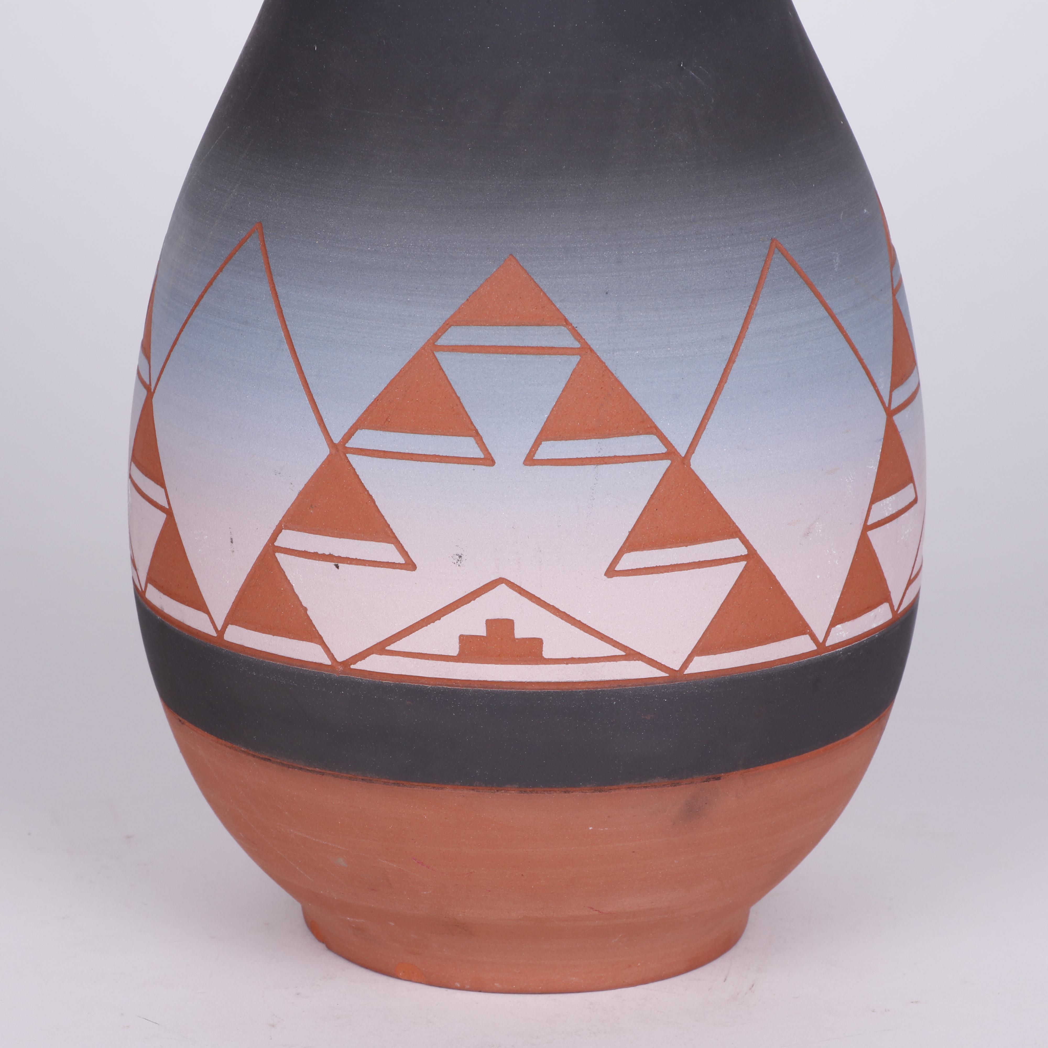 Southwestern Style Signed Ceramic Vase