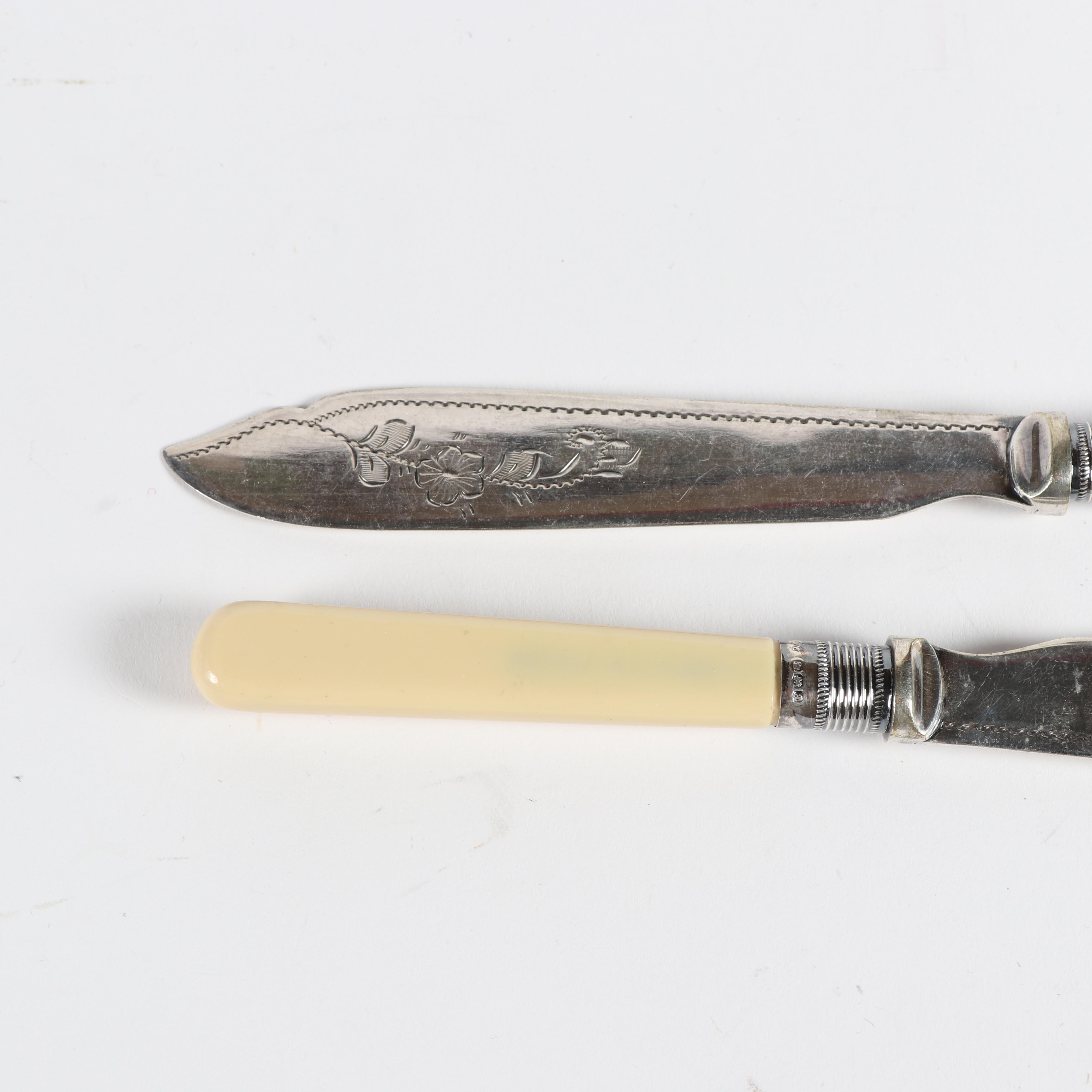 William Yates Sterling Bolstered Silver Plate and Celluloid Flatware, 1918