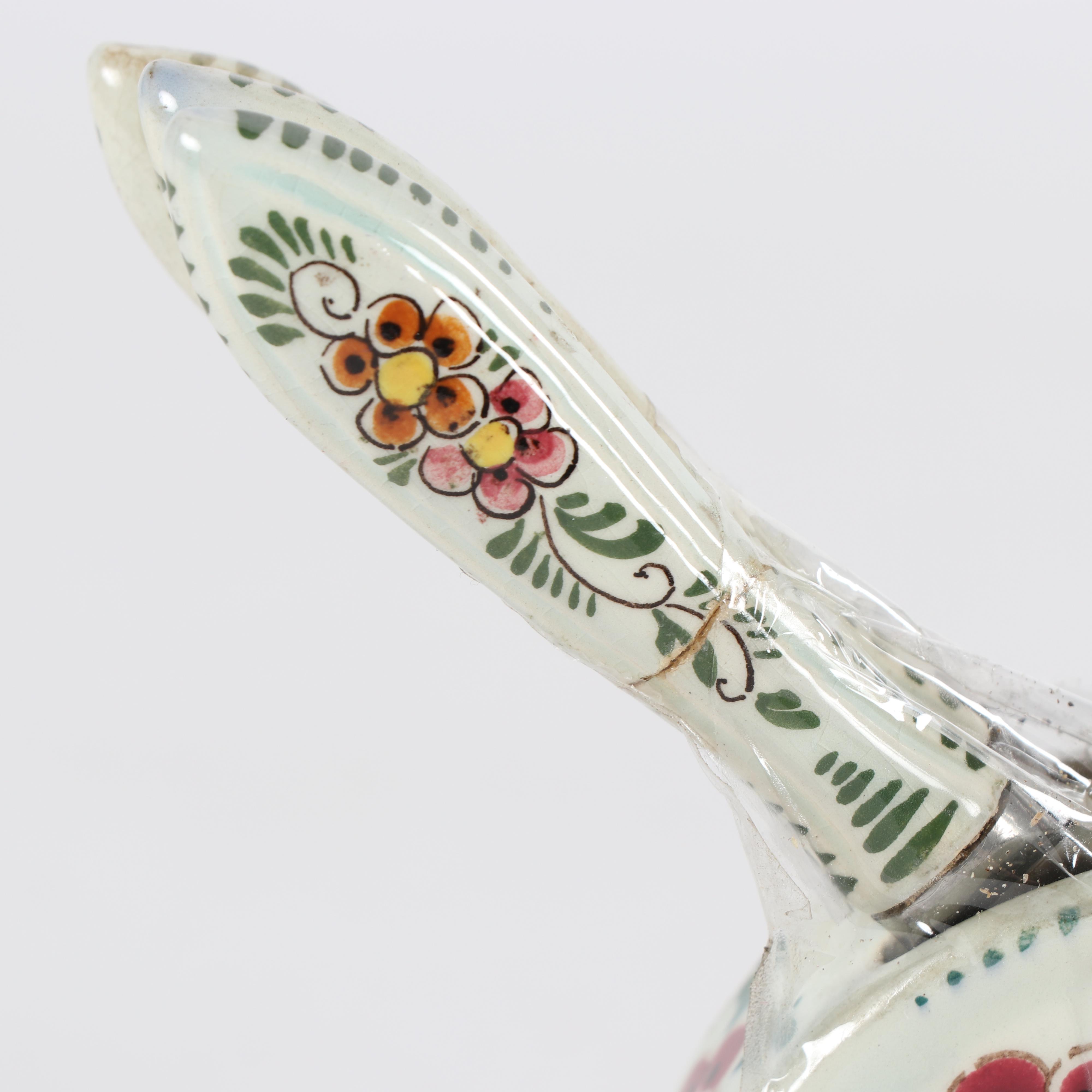 Delft Elesva Hand-Painted Polychrome Earthenware Knife Set