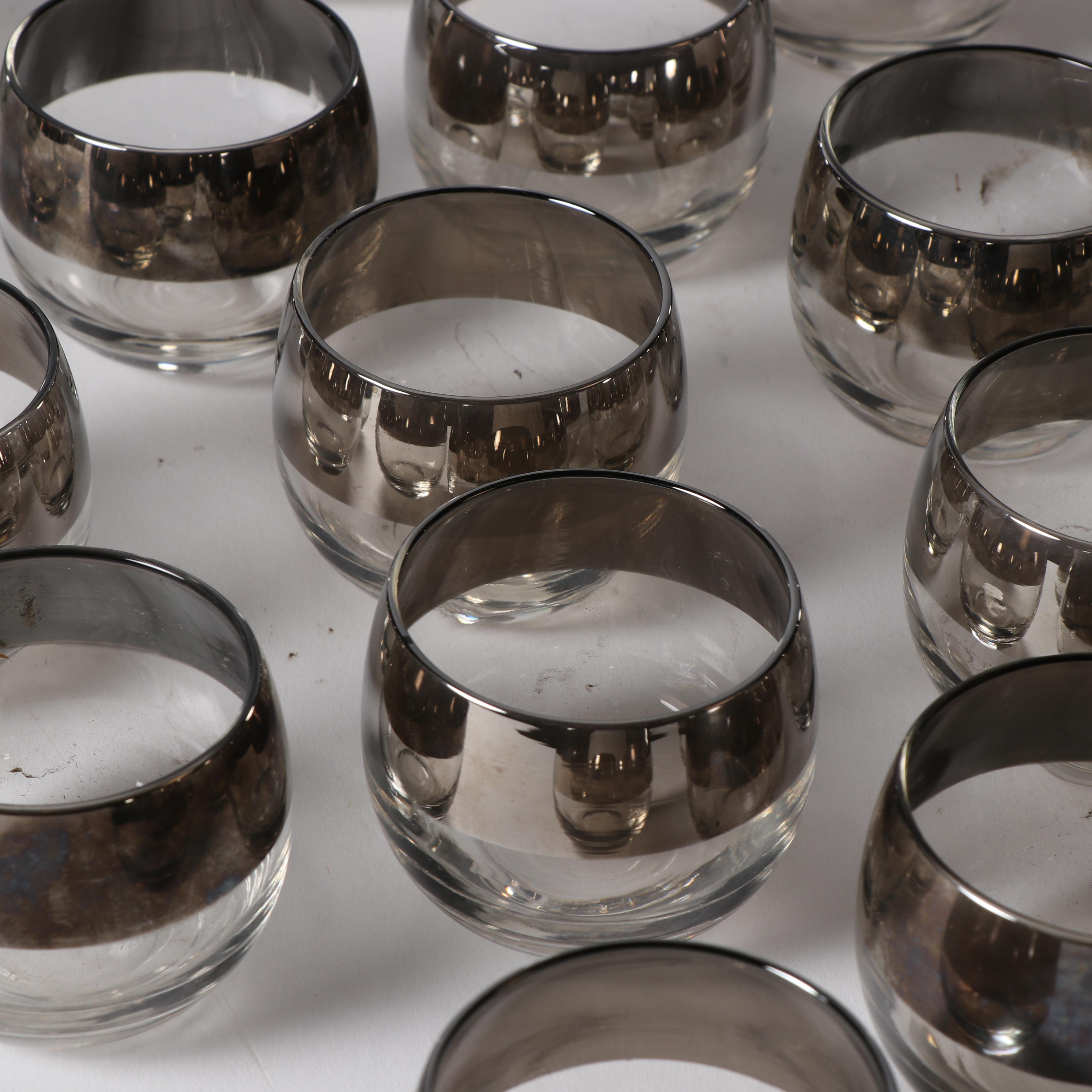 Mid Century Modern Dorothy Thorpe "Silver Band" Roly Poly Glasses