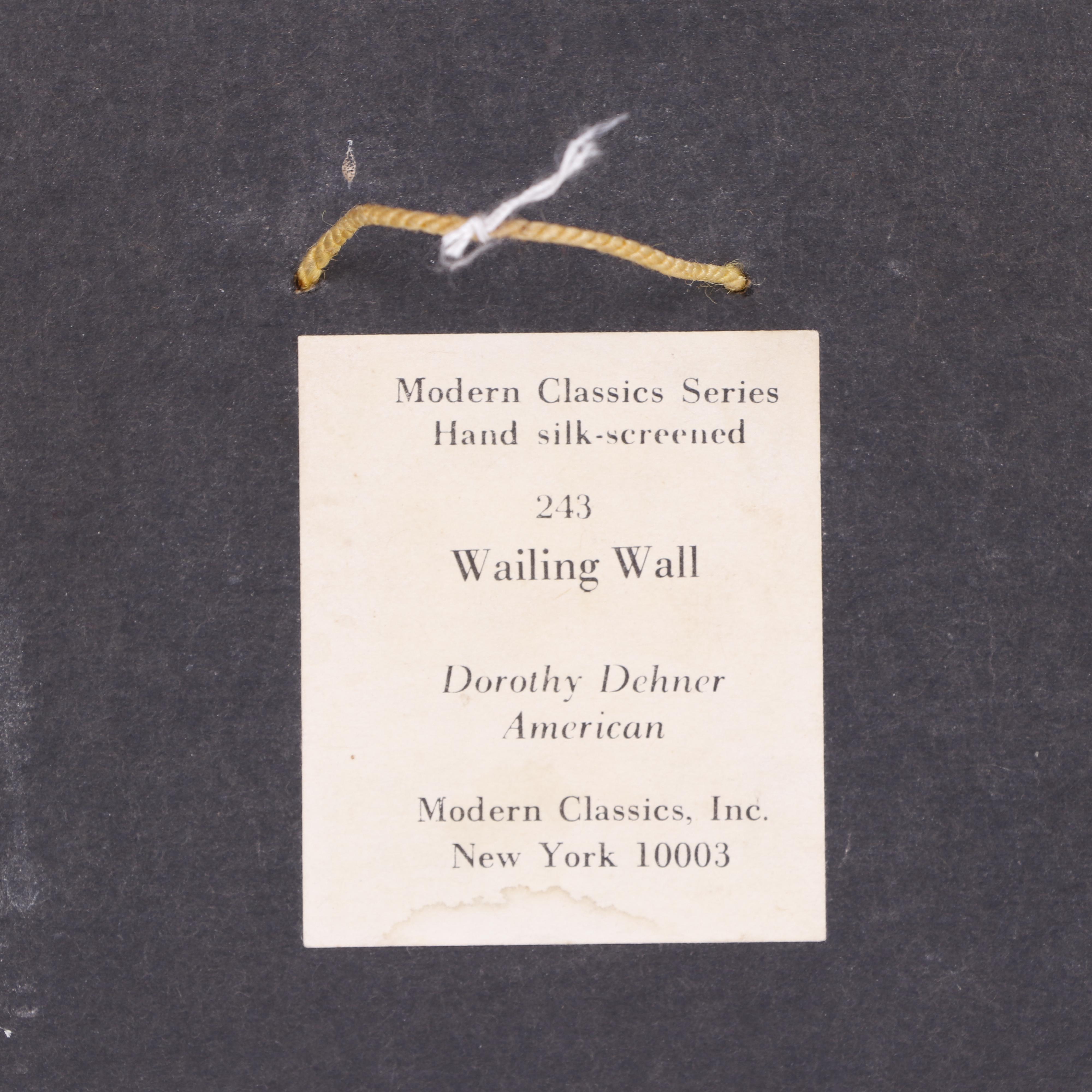 Dorothy Dehner Serigraph "Wailing Wall"