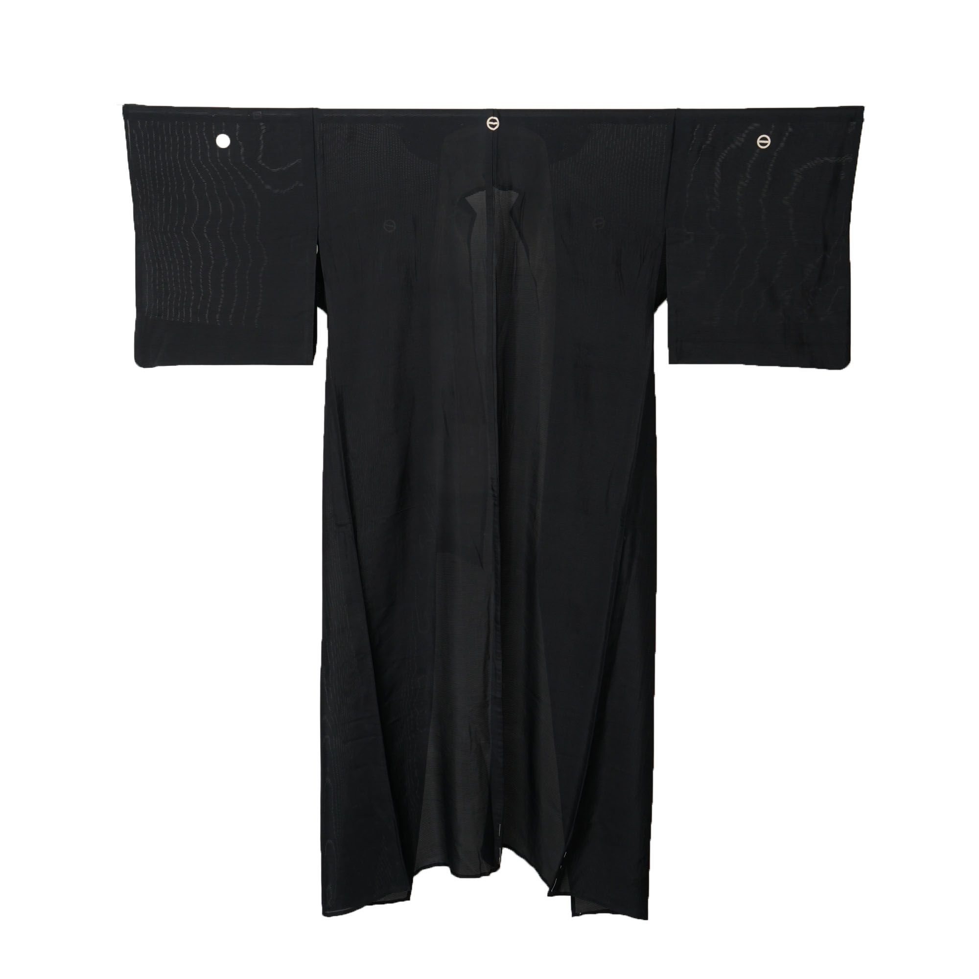 Circa 1920s Vintage Handwoven Formal Crested Silk Kimono