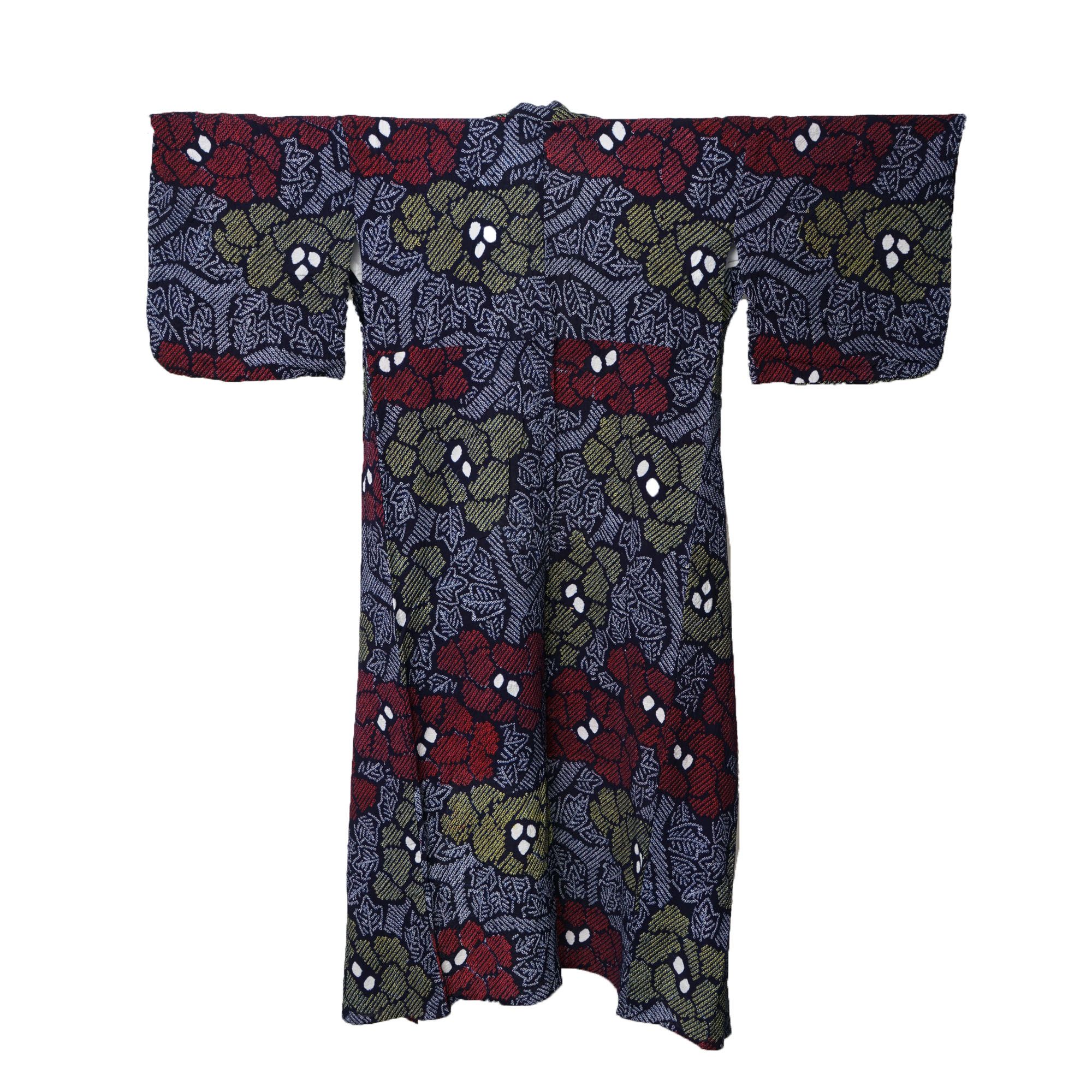 Circa 1950s Vintage Handwoven Cotton Yukata Kimono