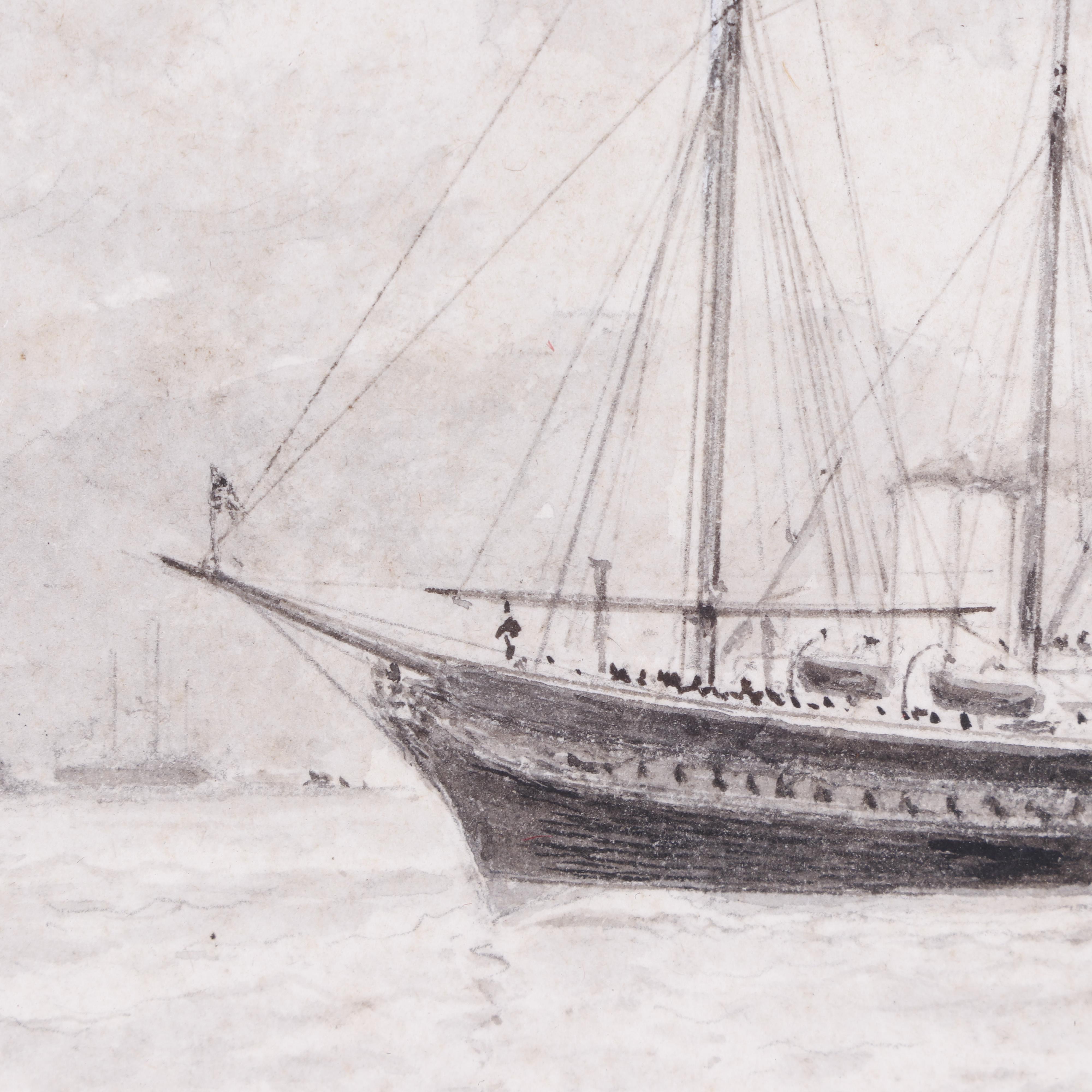 Robert Taylor Pritchett Nautical Pen and Ink Drawing