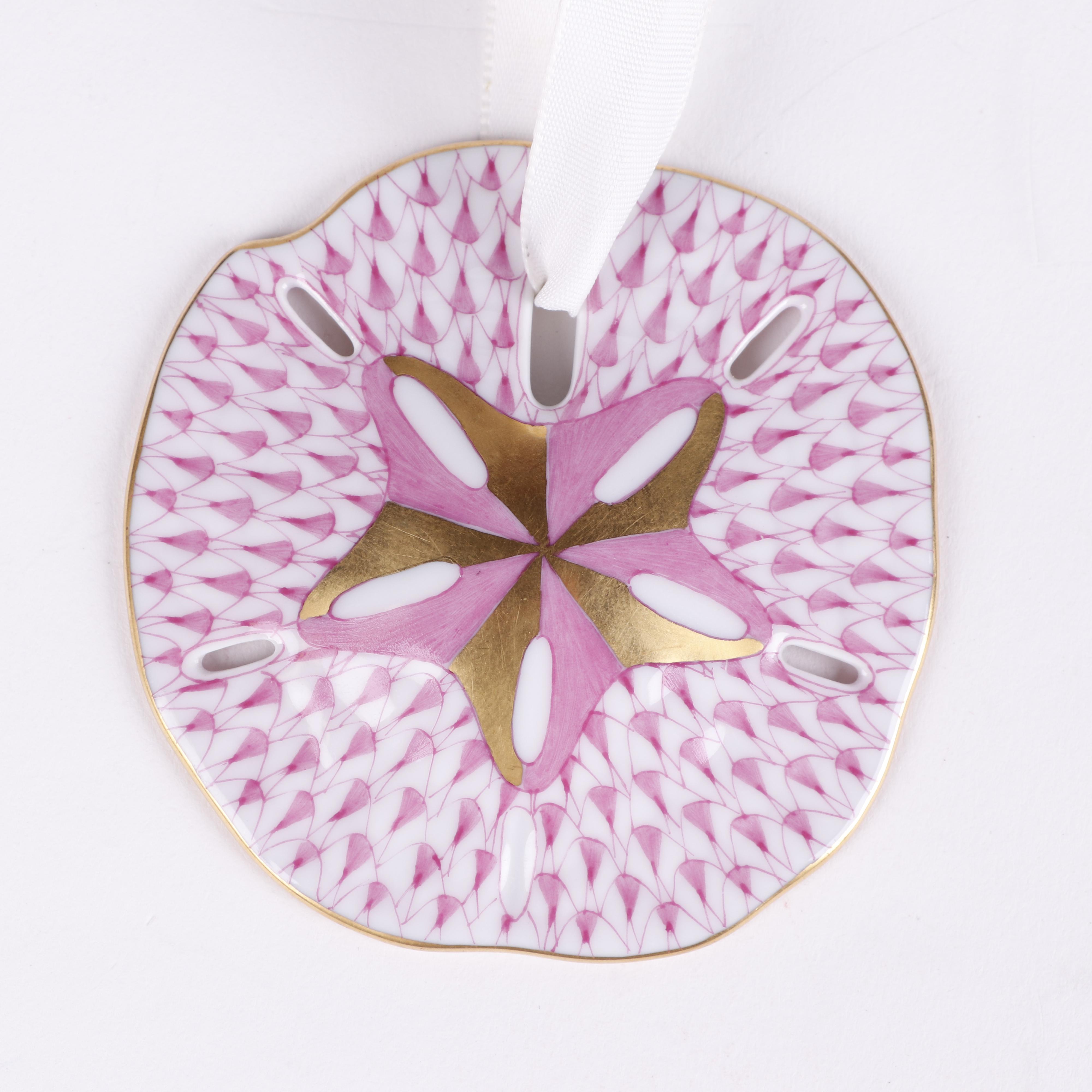 Herend "Sand Dollar" Hand-Painted Porcelain Ornament