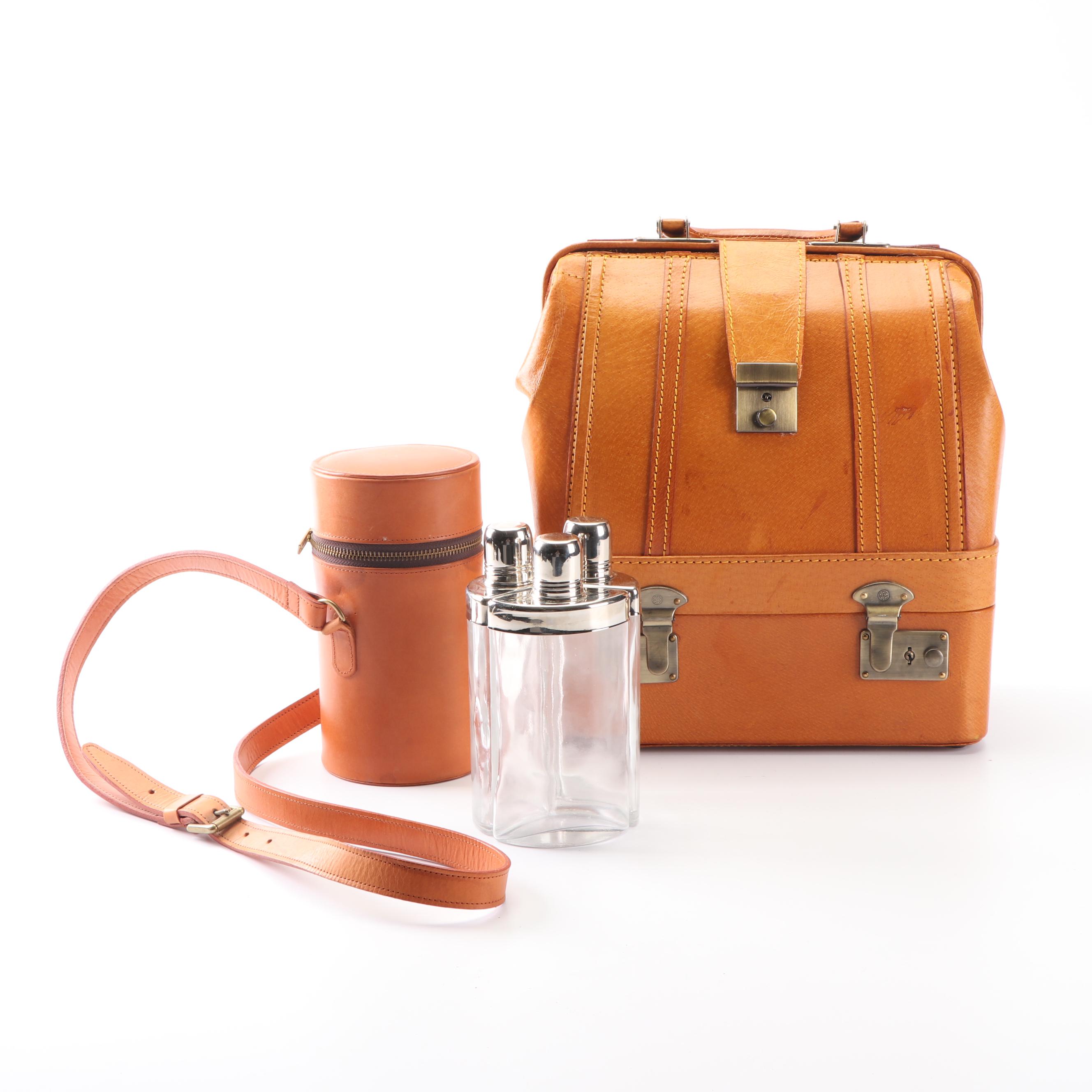 Daines & Hathaway Triple Bar Case and Locking Leather Doctor's Bag