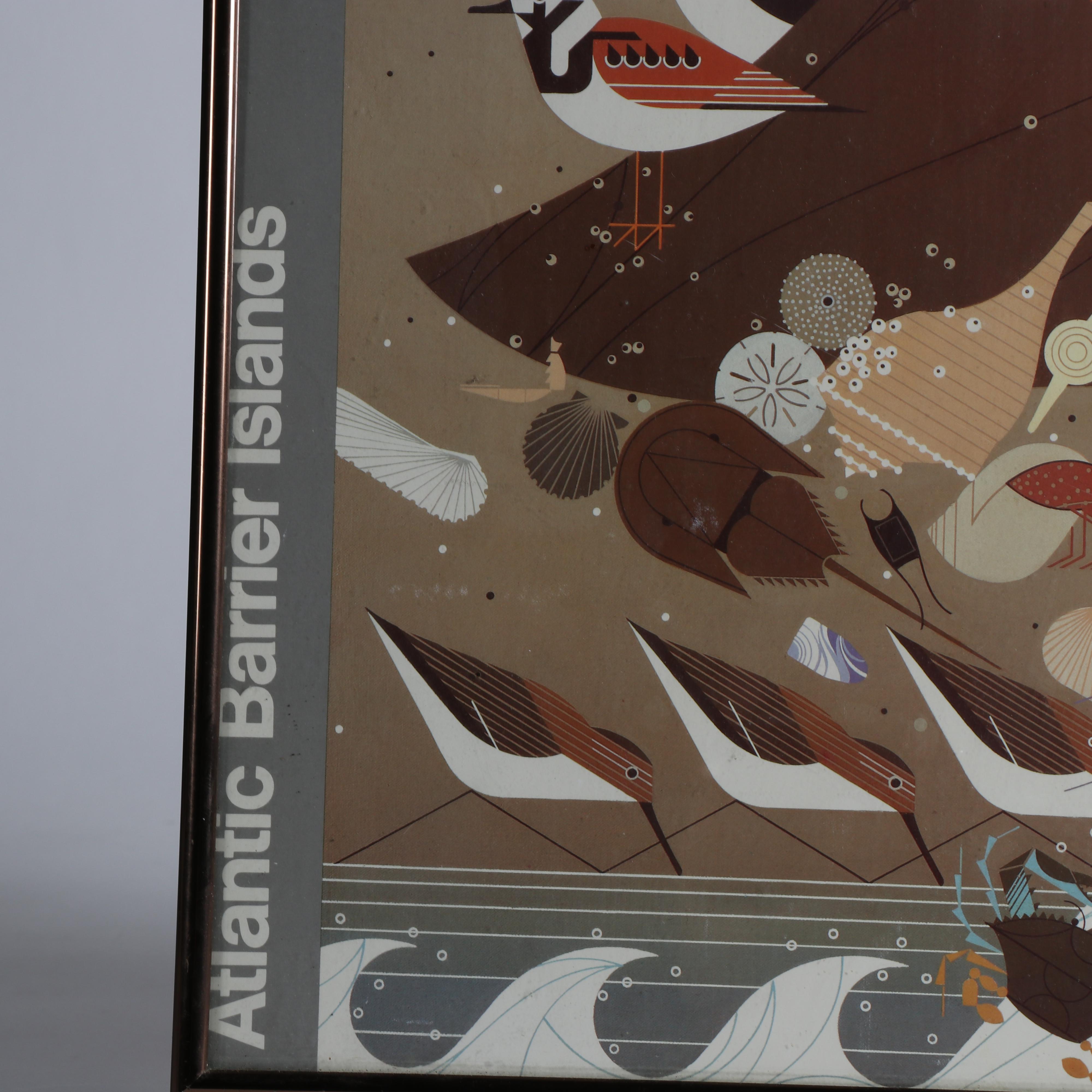 Charley Harper Offset Lithograph Poster "Atlantic Barrier Islands"