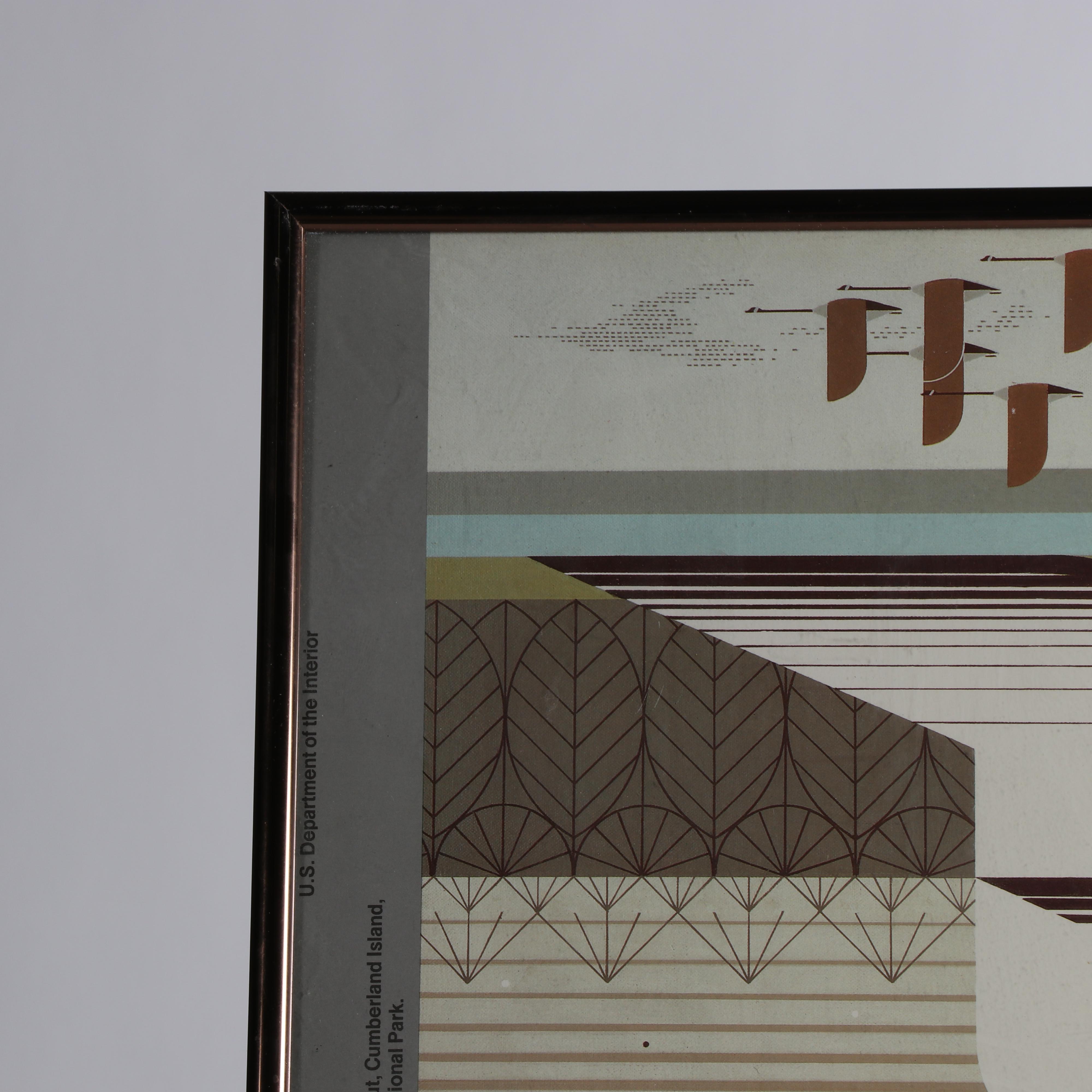 Charley Harper Offset Lithograph Poster "Atlantic Barrier Islands"