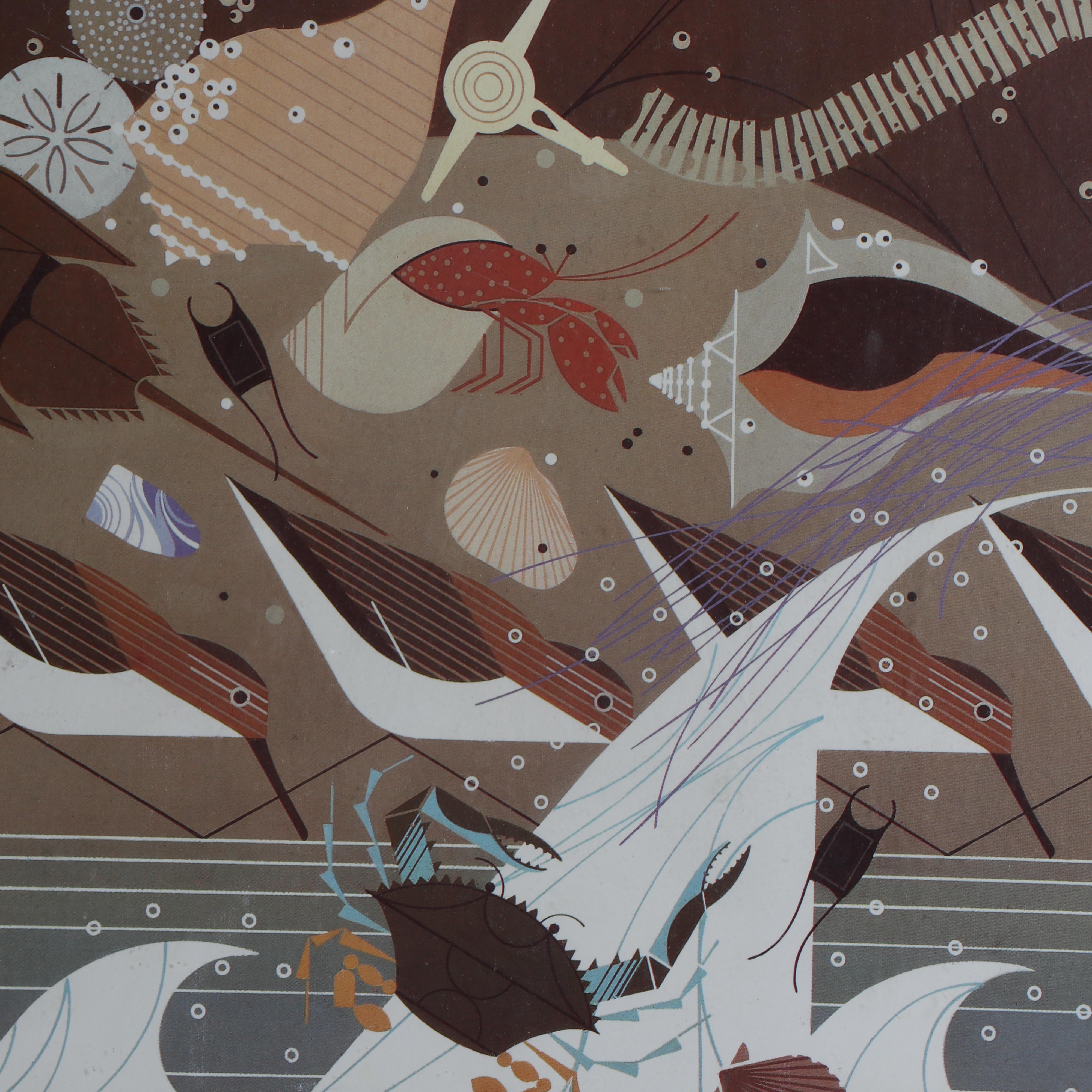 Charley Harper Offset Lithograph Poster "Atlantic Barrier Islands"