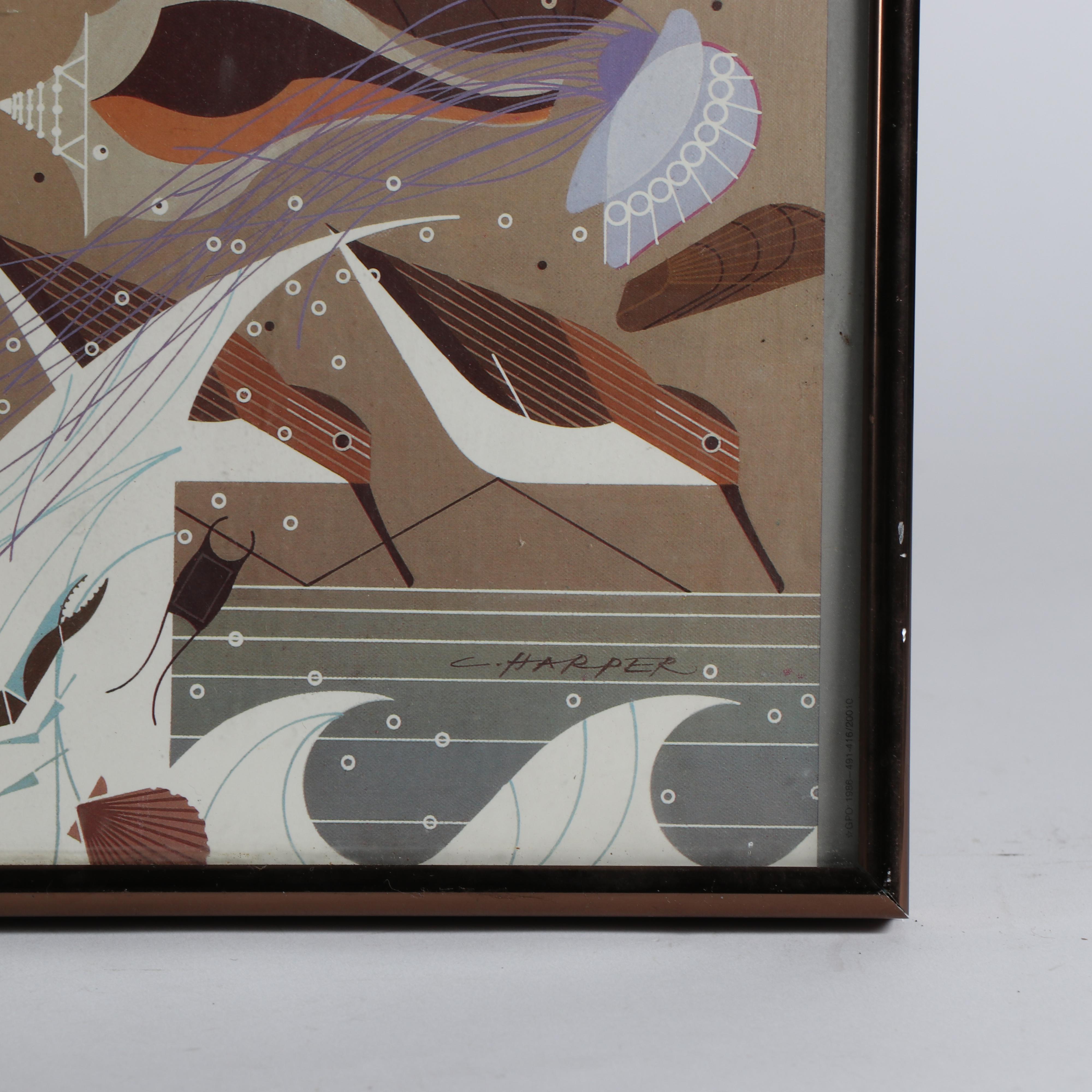 Charley Harper Offset Lithograph Poster "Atlantic Barrier Islands"