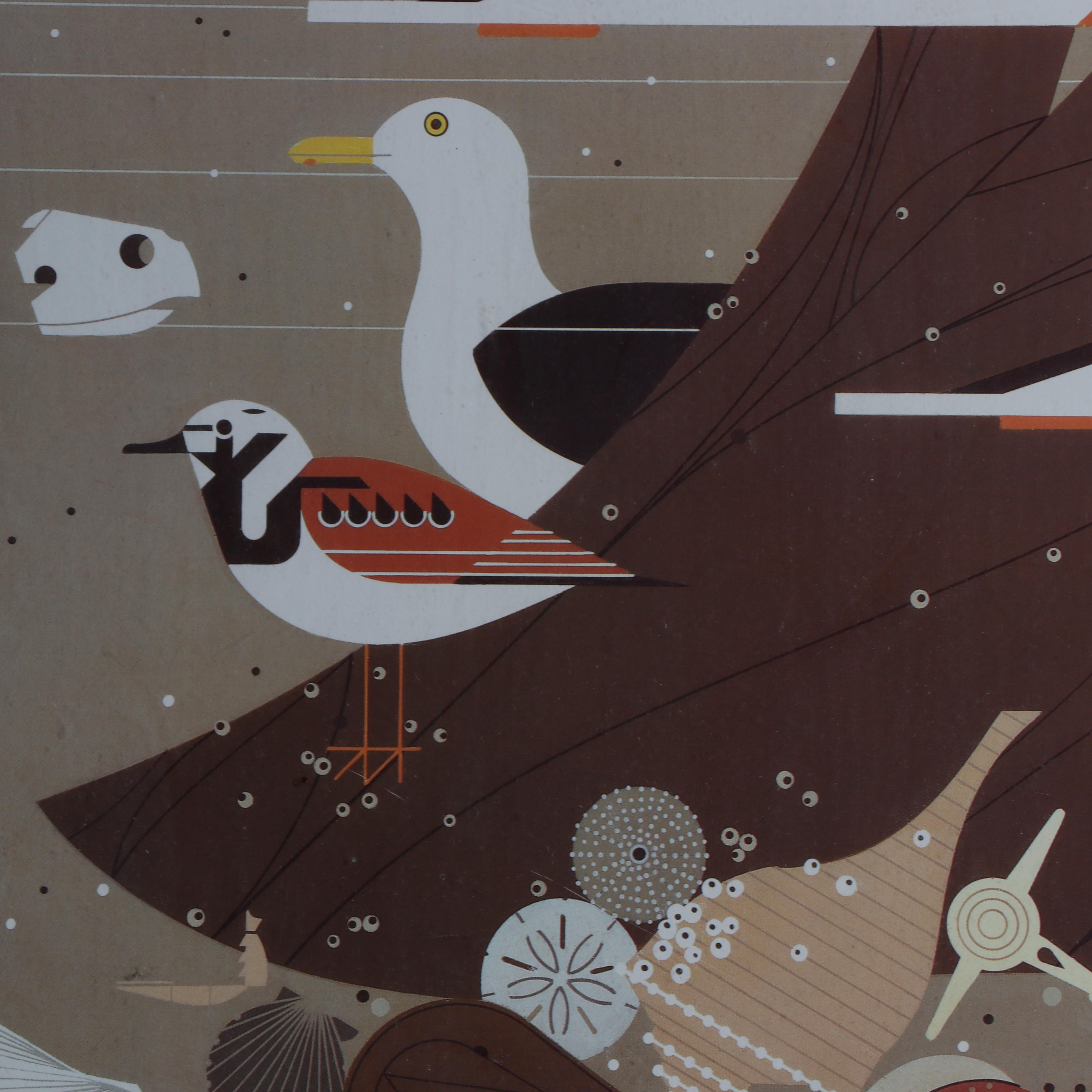 Charley Harper Offset Lithograph Poster "Atlantic Barrier Islands"